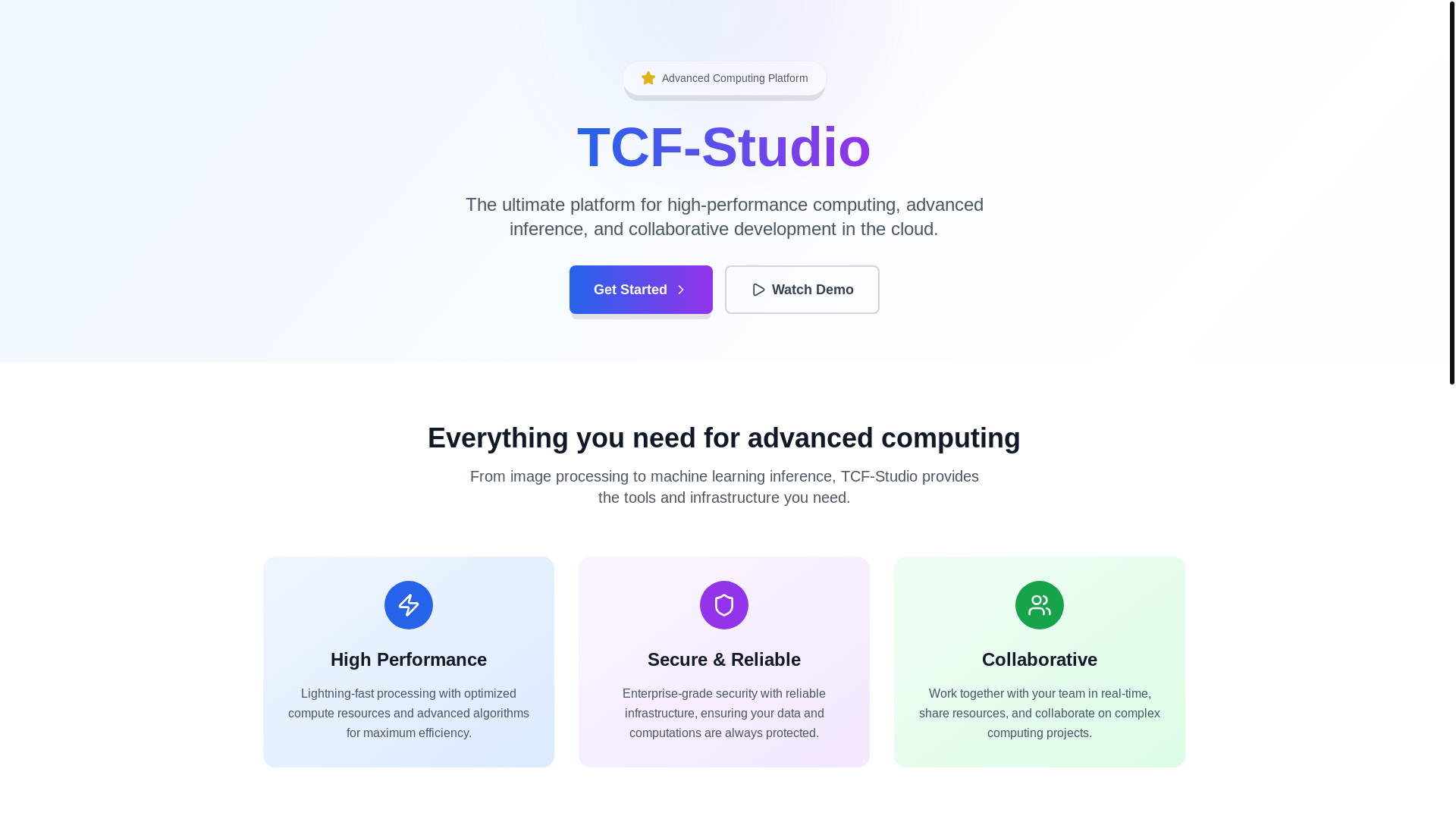 website screenshot of https://tcf-studio.pages.dev/