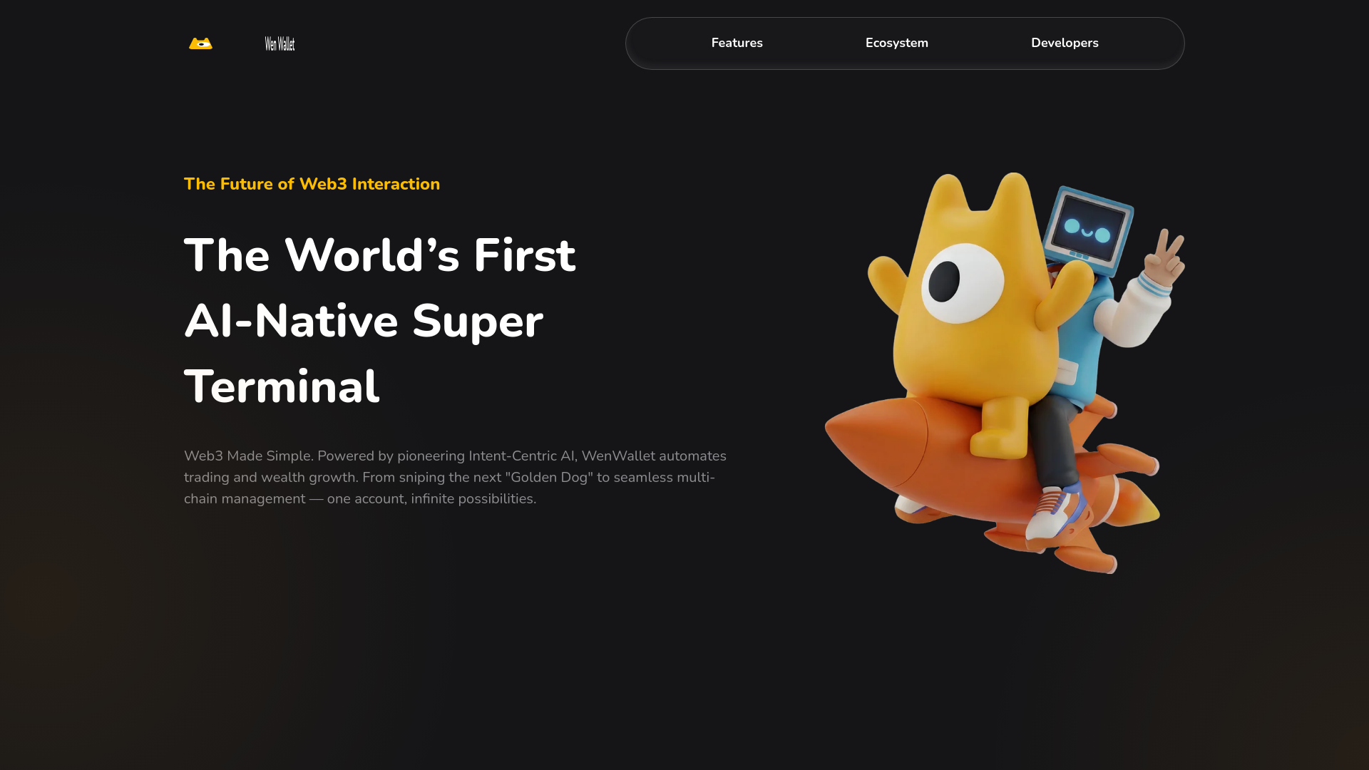 website screenshot of https://wenwallet.ai