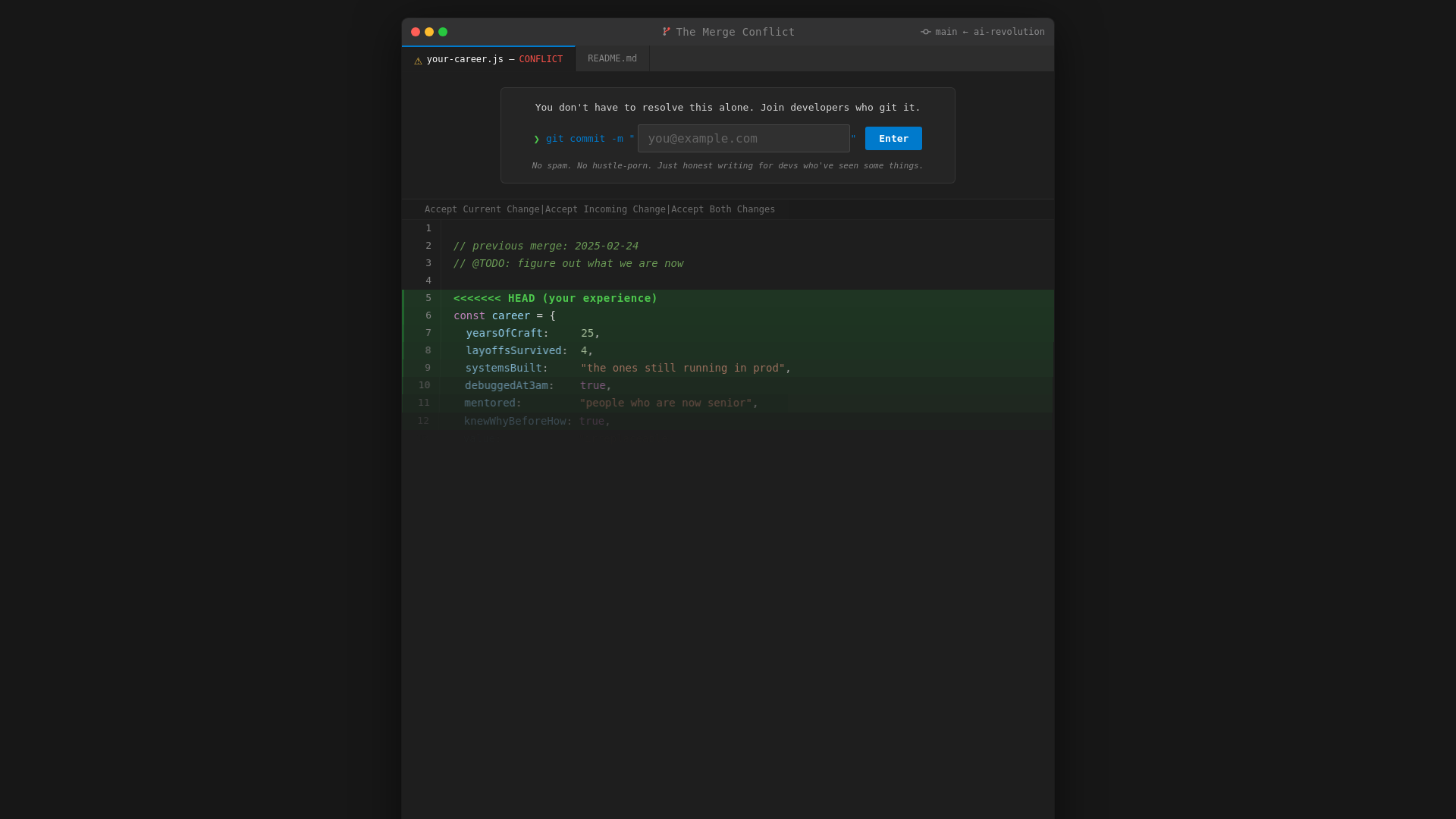 website screenshot of https://themergeconflict-com.pages.dev/
