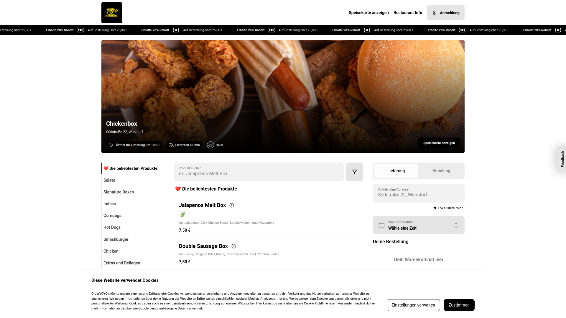 website screenshot of https://chickenbox-wunstorf.de
