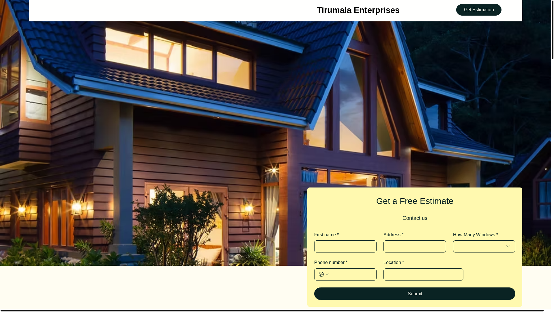 website screenshot of https://tirumalaenterprises.info/