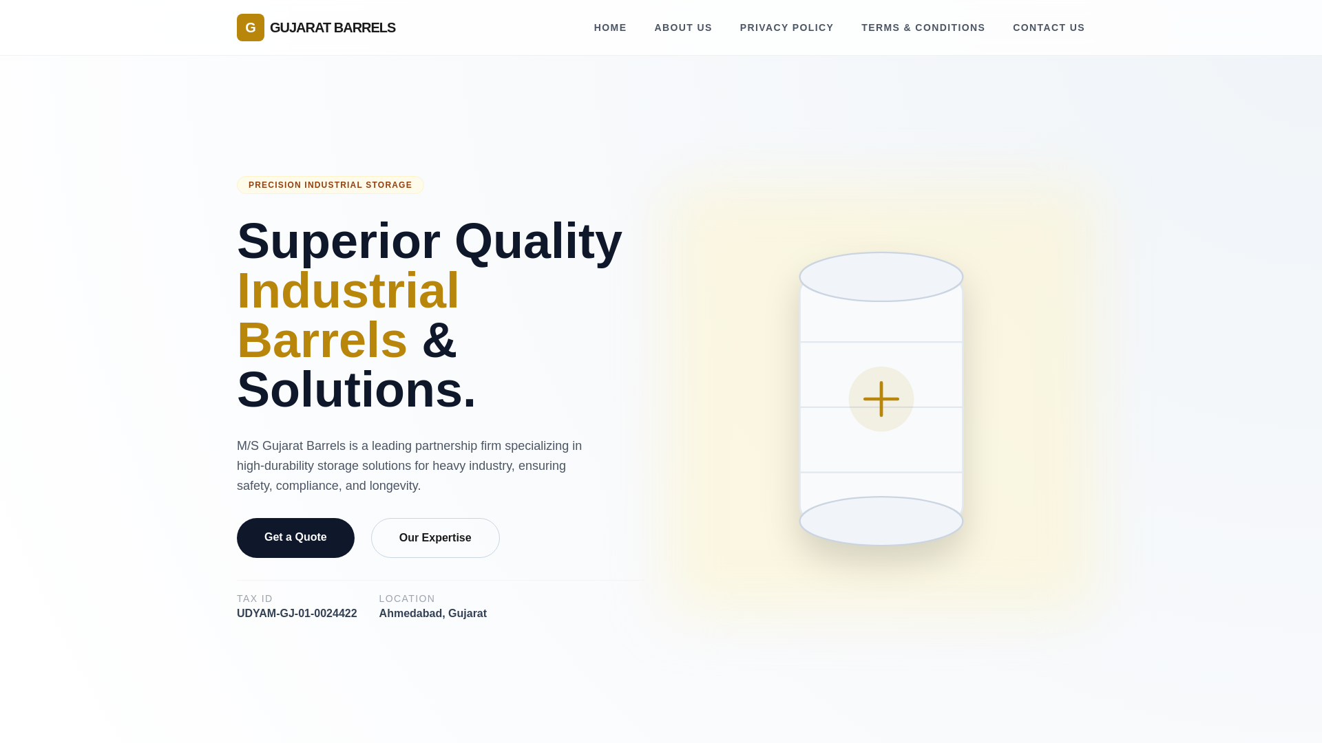 website screenshot of https://gujaratbarrels.shop/