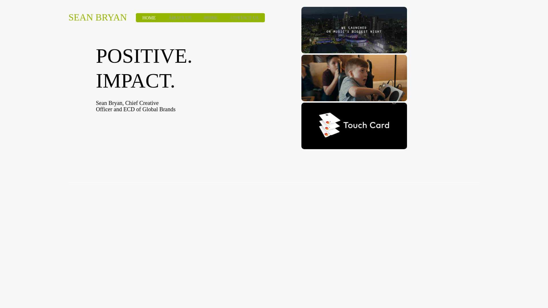 website screenshot of https://seanbryancreative.com/