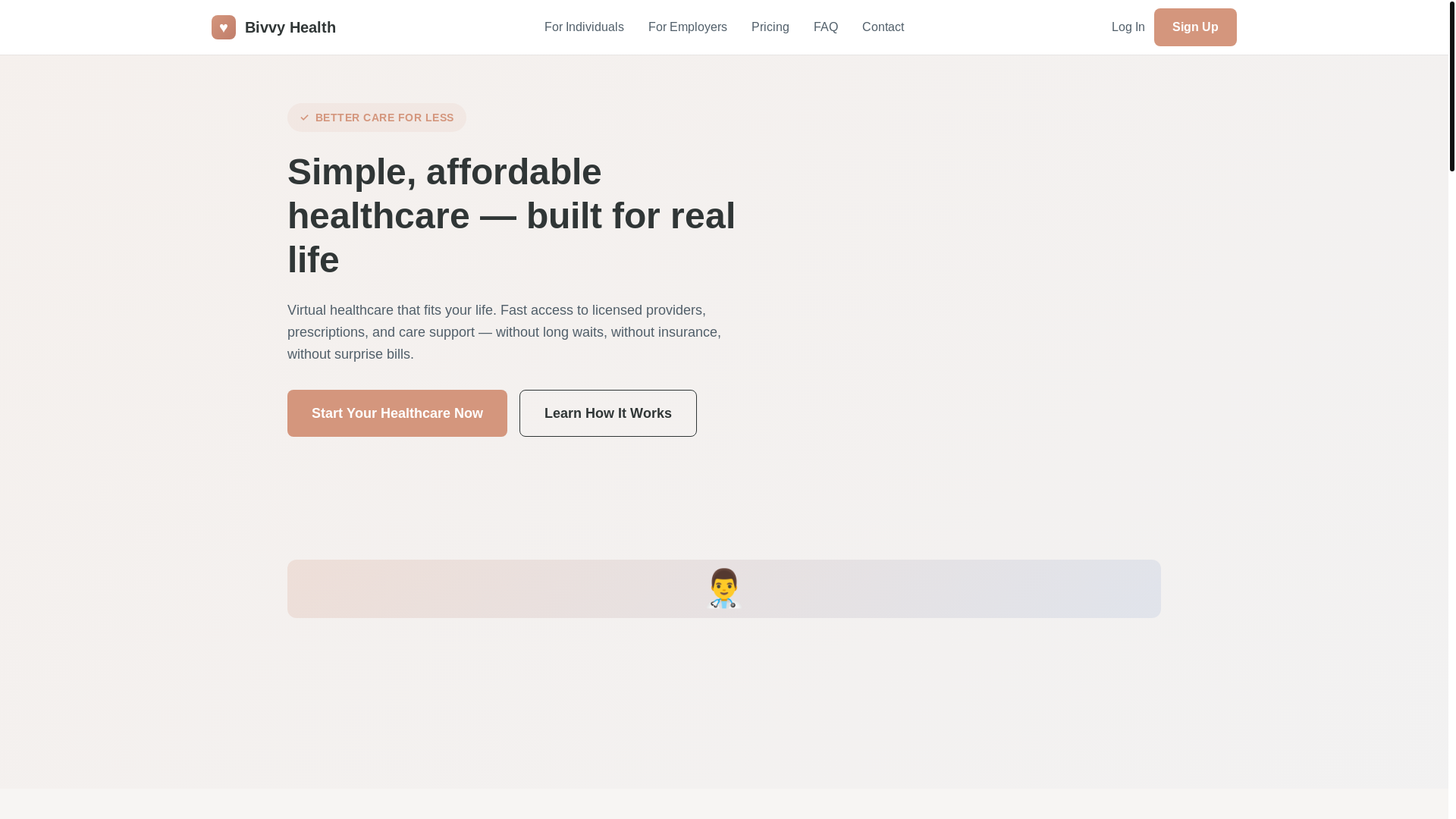 website screenshot of https://bivvy-health.pages.dev/