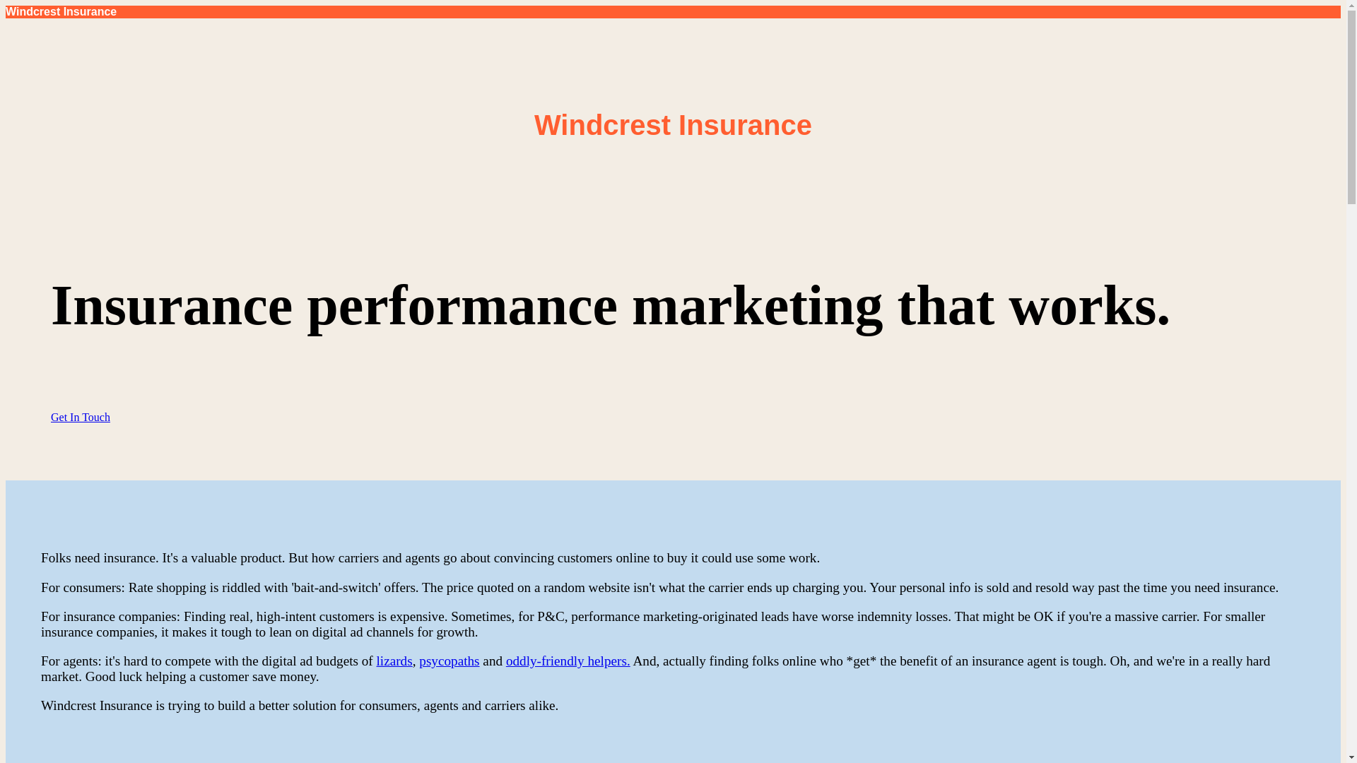 website screenshot of https://windcrestagency.com/