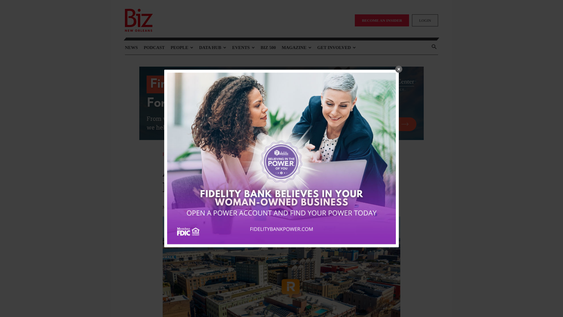 website screenshot of https://bizneworleans.com/auction-planned-for-2-renaissance-hotels/