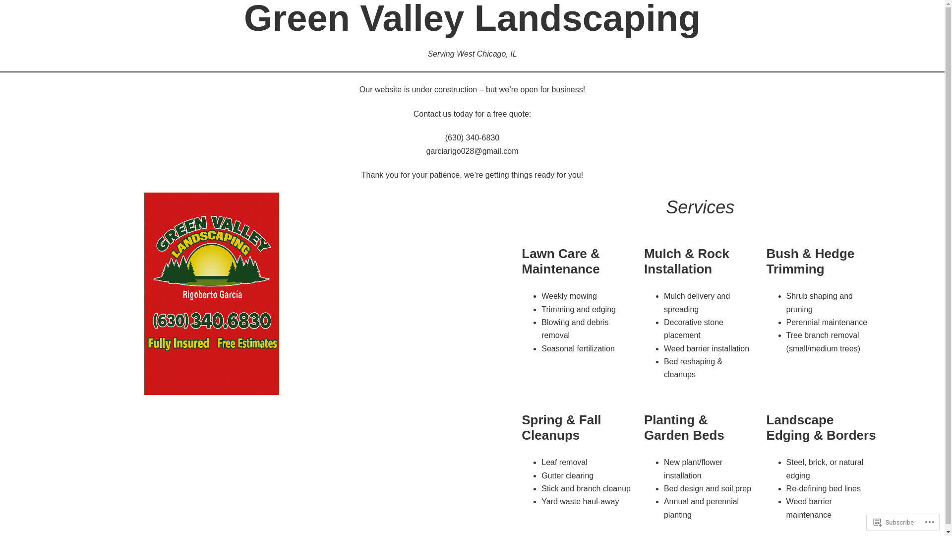 website screenshot of https://greenvalleylandscapingil.com/