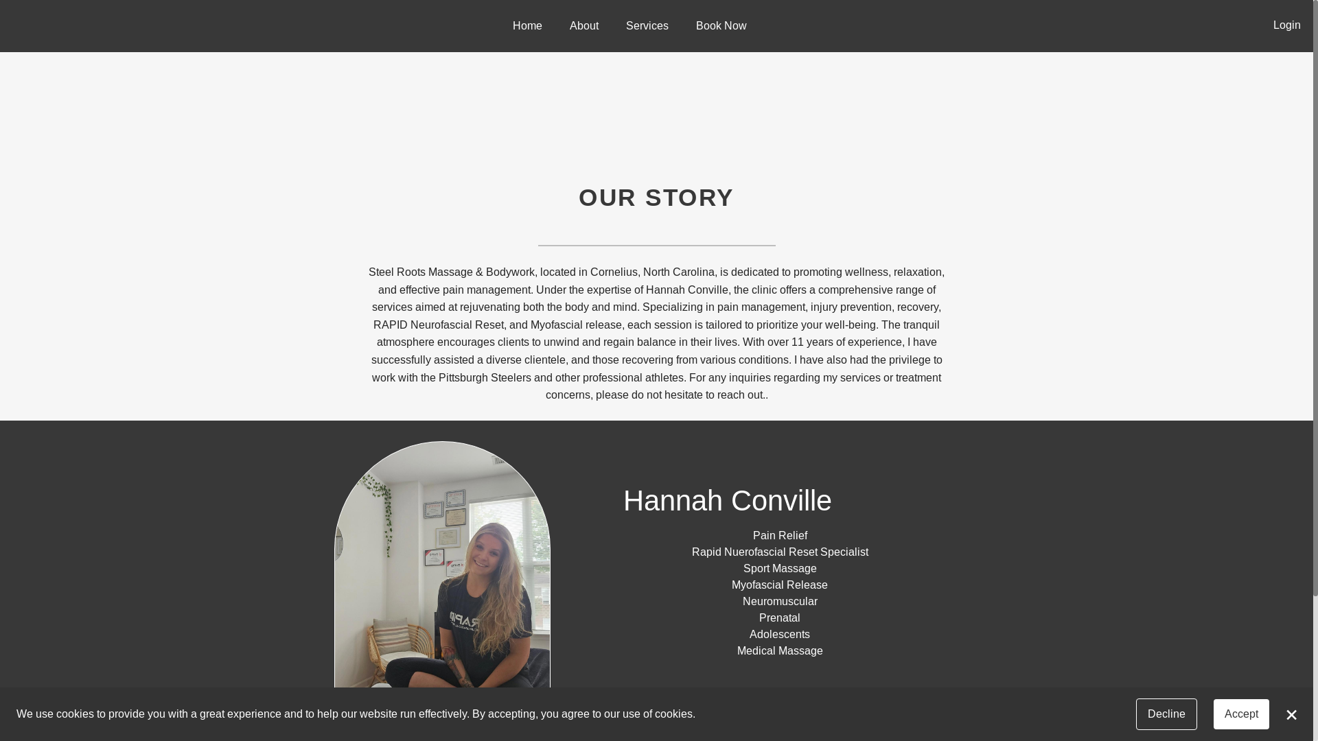 website screenshot of https://steelrootsmassage.com/