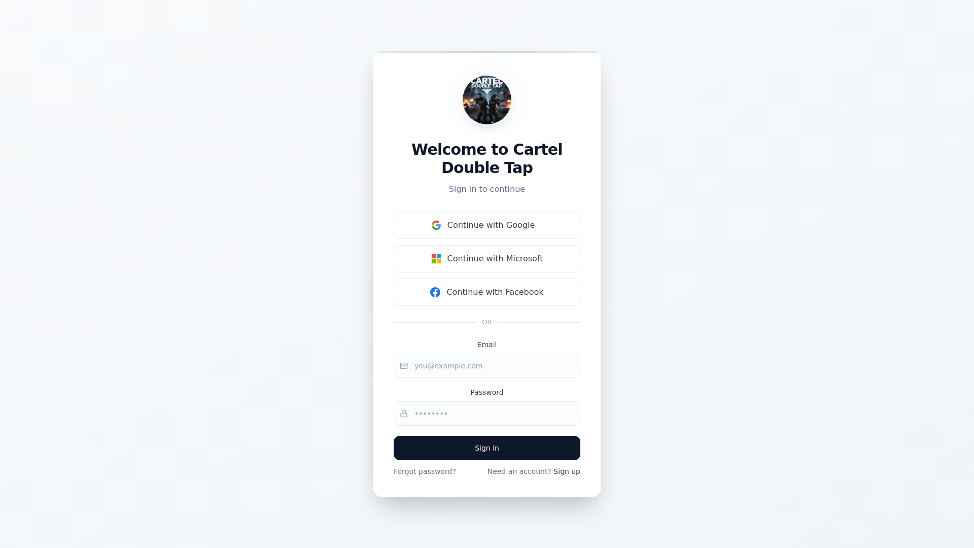 website screenshot of https://carteldoubletap.com/