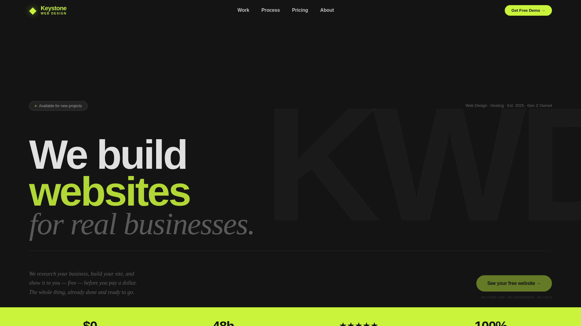 website screenshot of https://keystone-web-design.pages.dev/