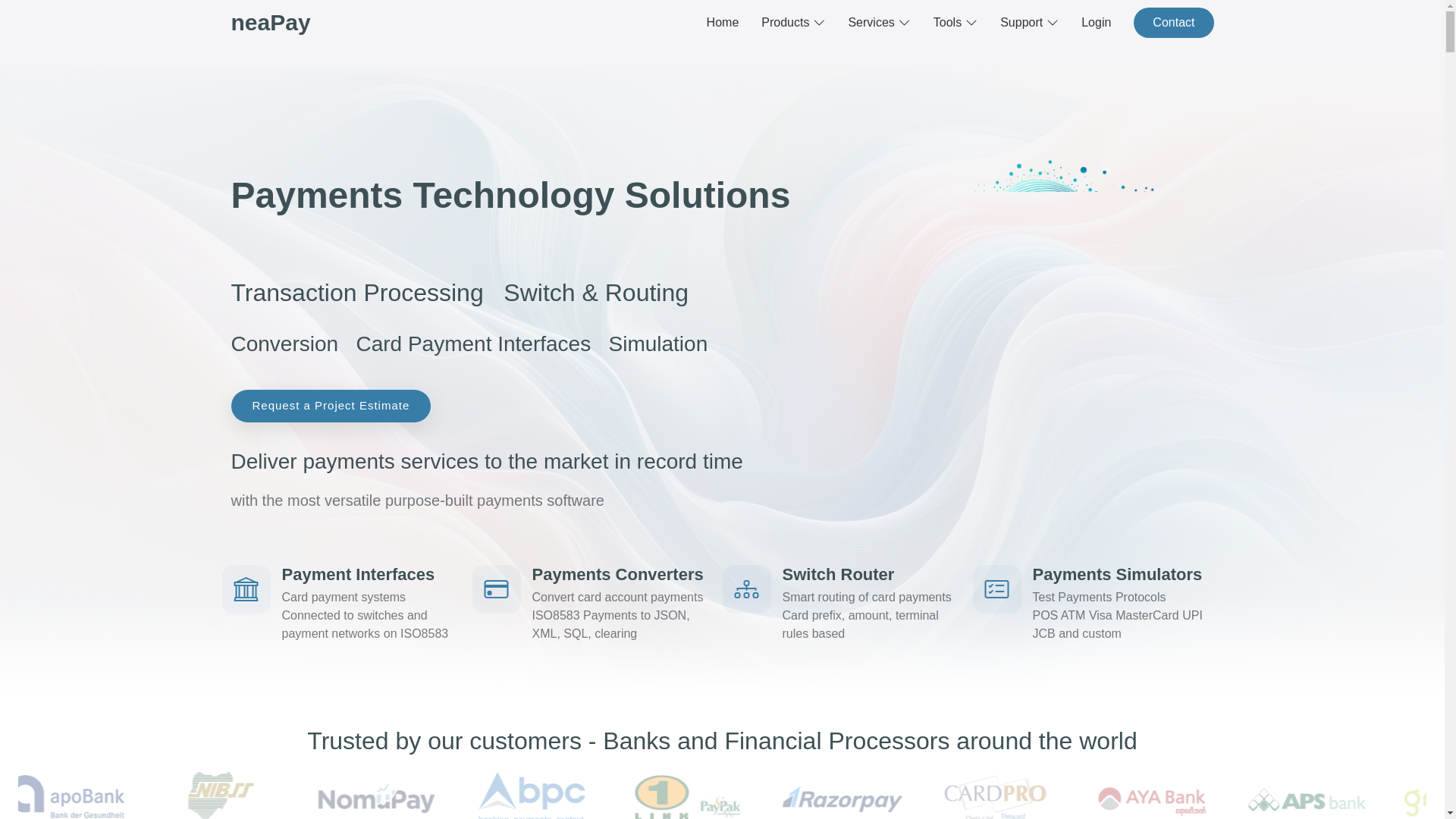website screenshot of https://neapay.com/