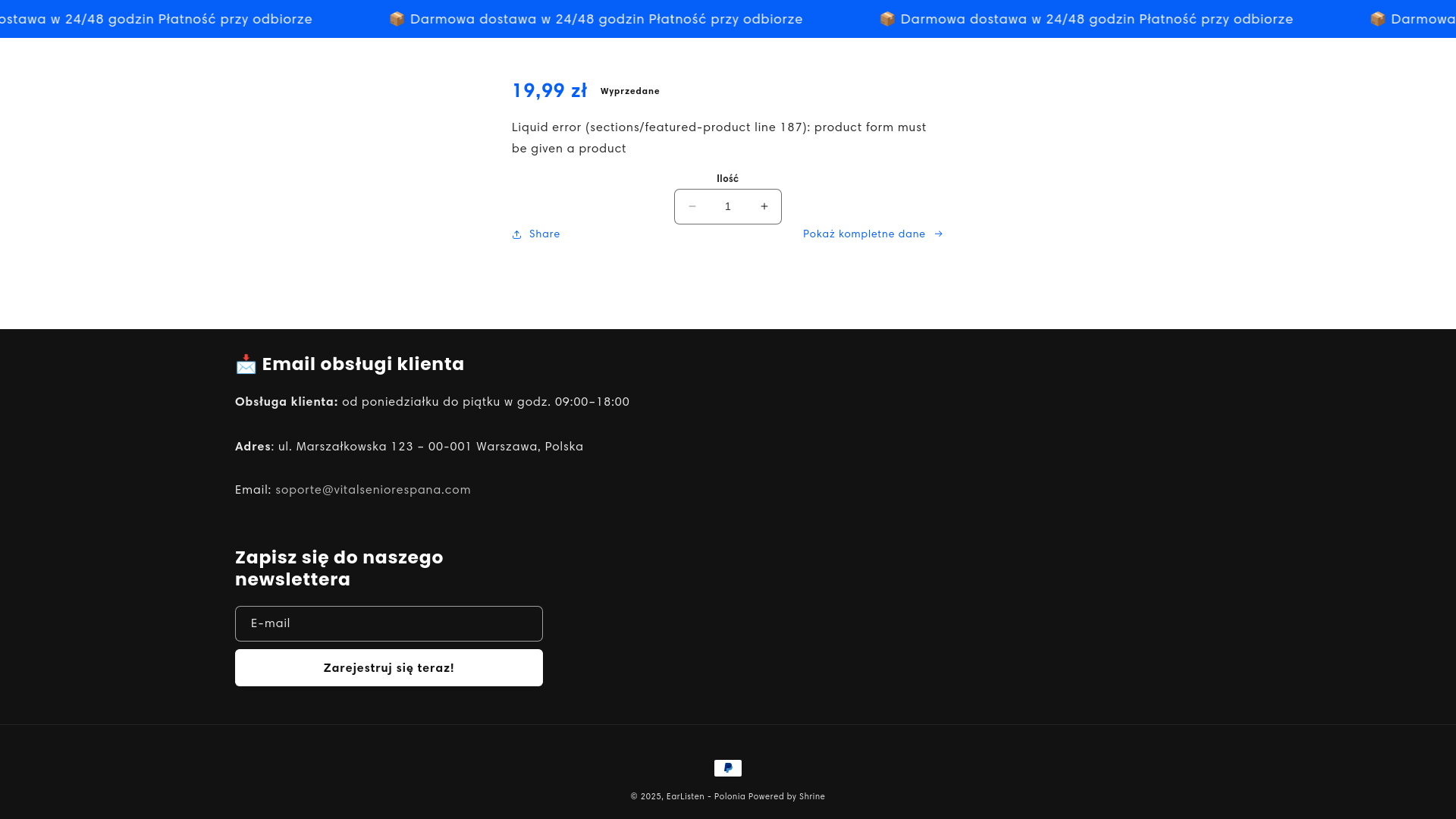 website screenshot of https://listenpolska.store/
