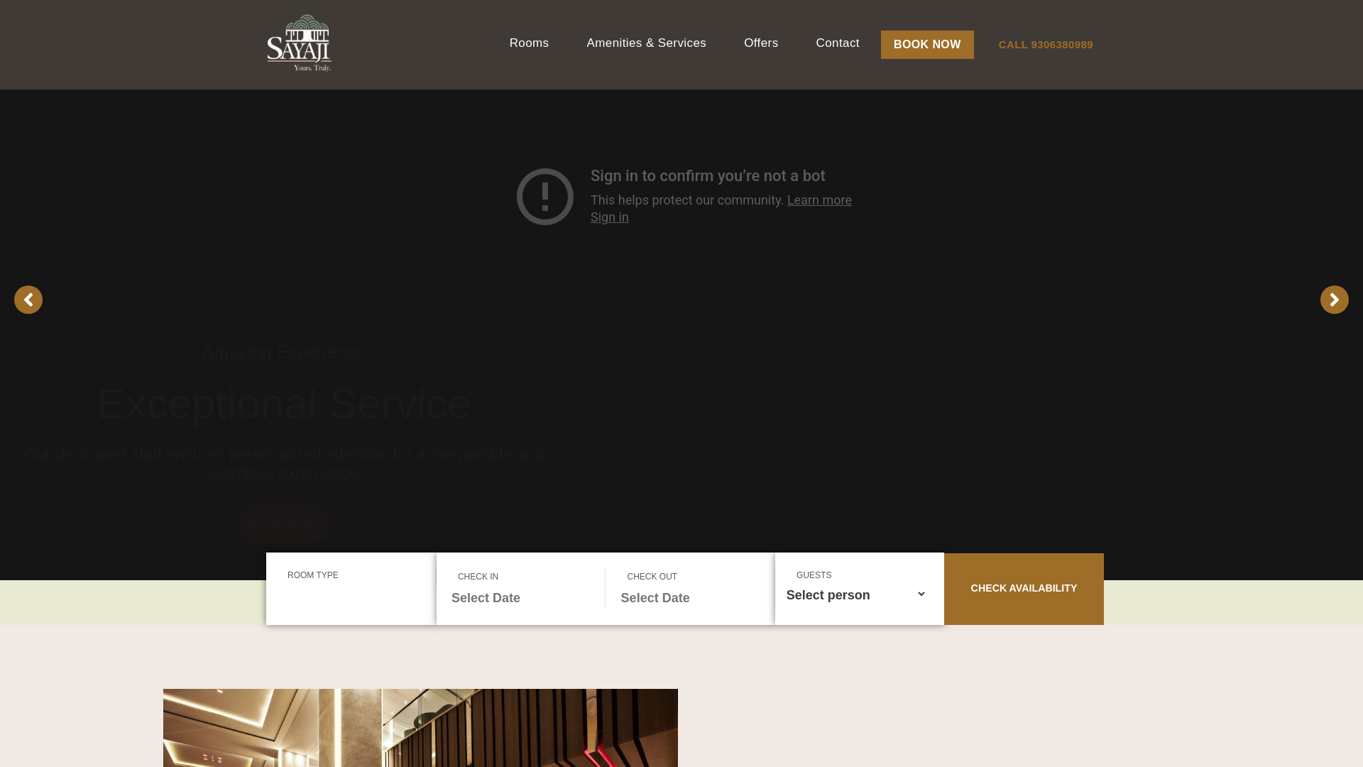 website screenshot of https://sayaji-hotels.online