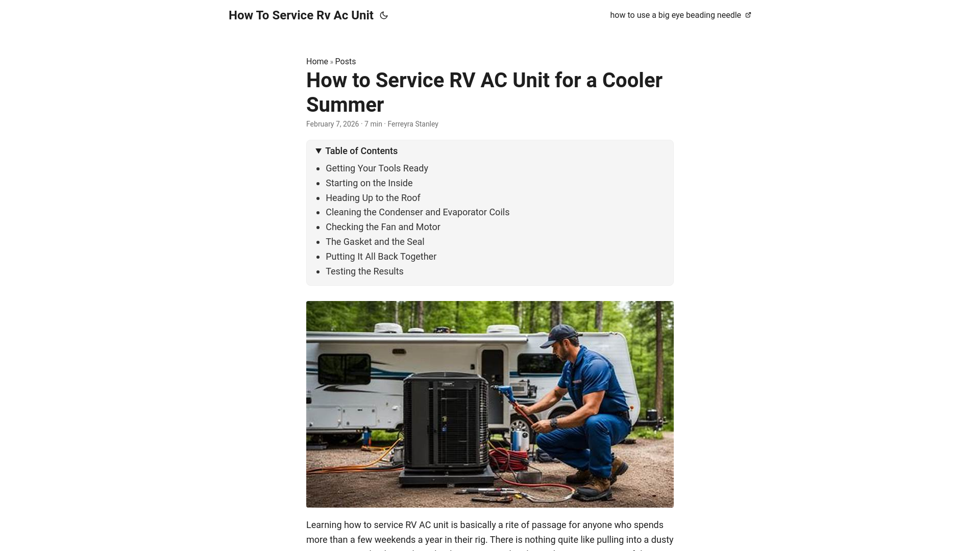 website screenshot of https://how-to-service-rv-ac-unit.pages.dev/