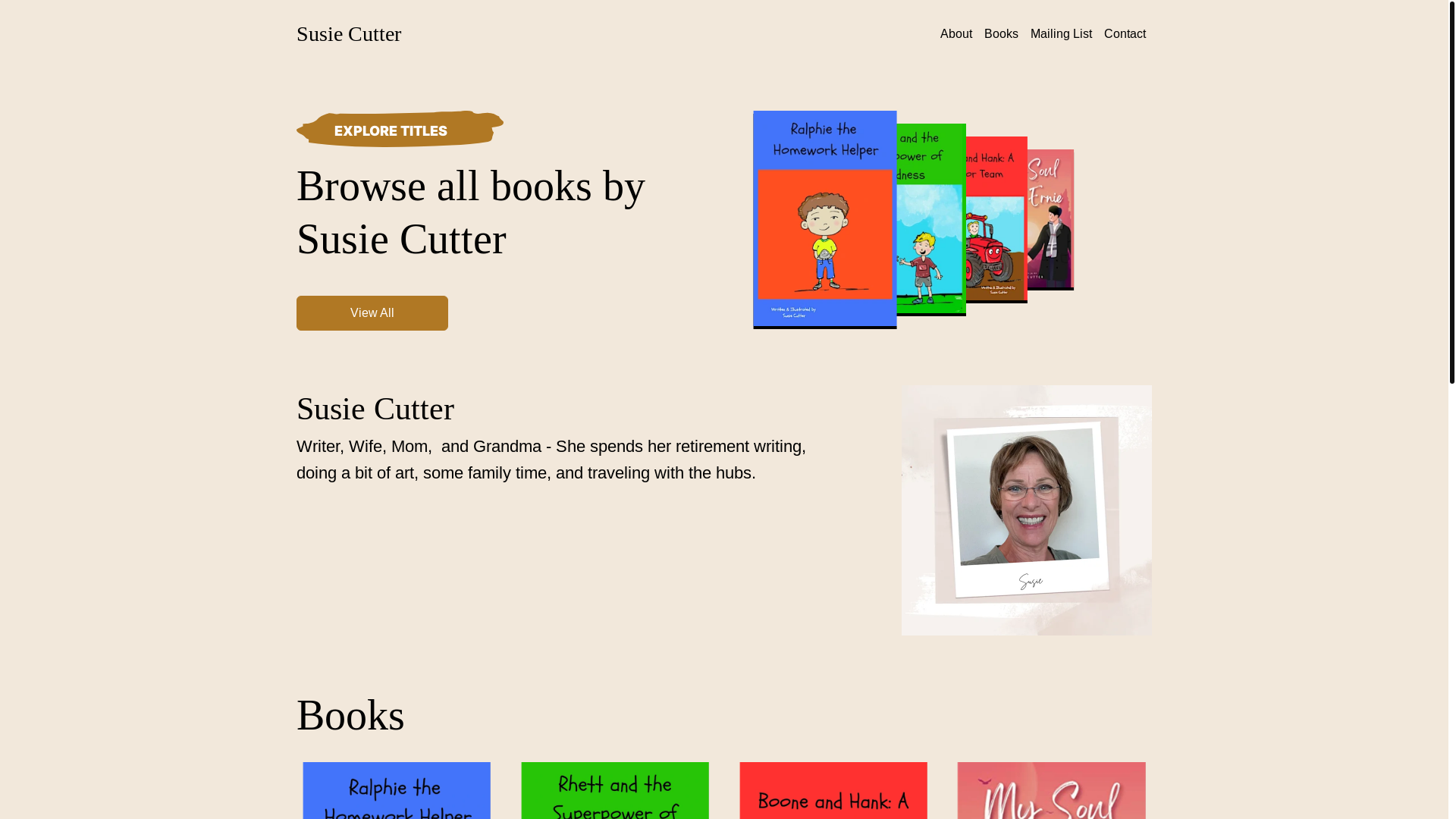 website screenshot of https://susiecutter.com/