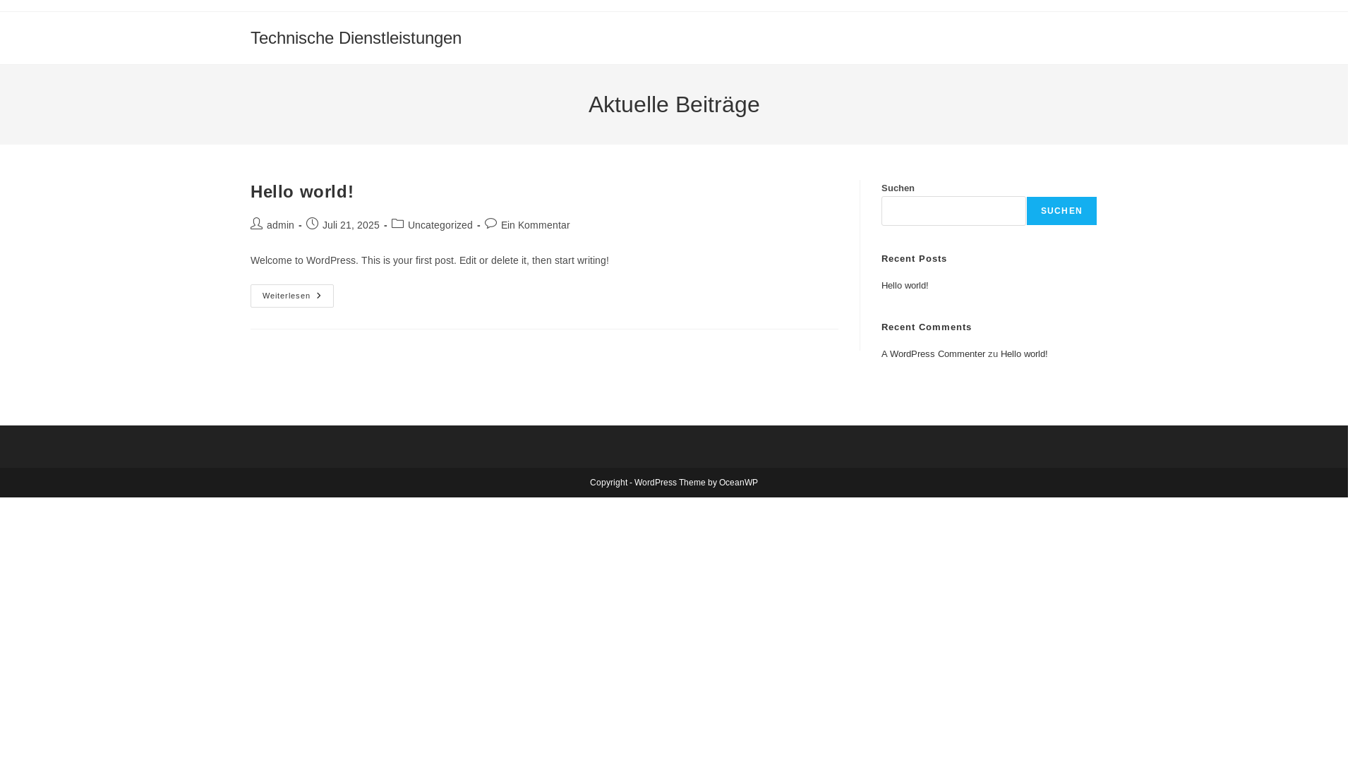 website screenshot of https://oetech.ch/