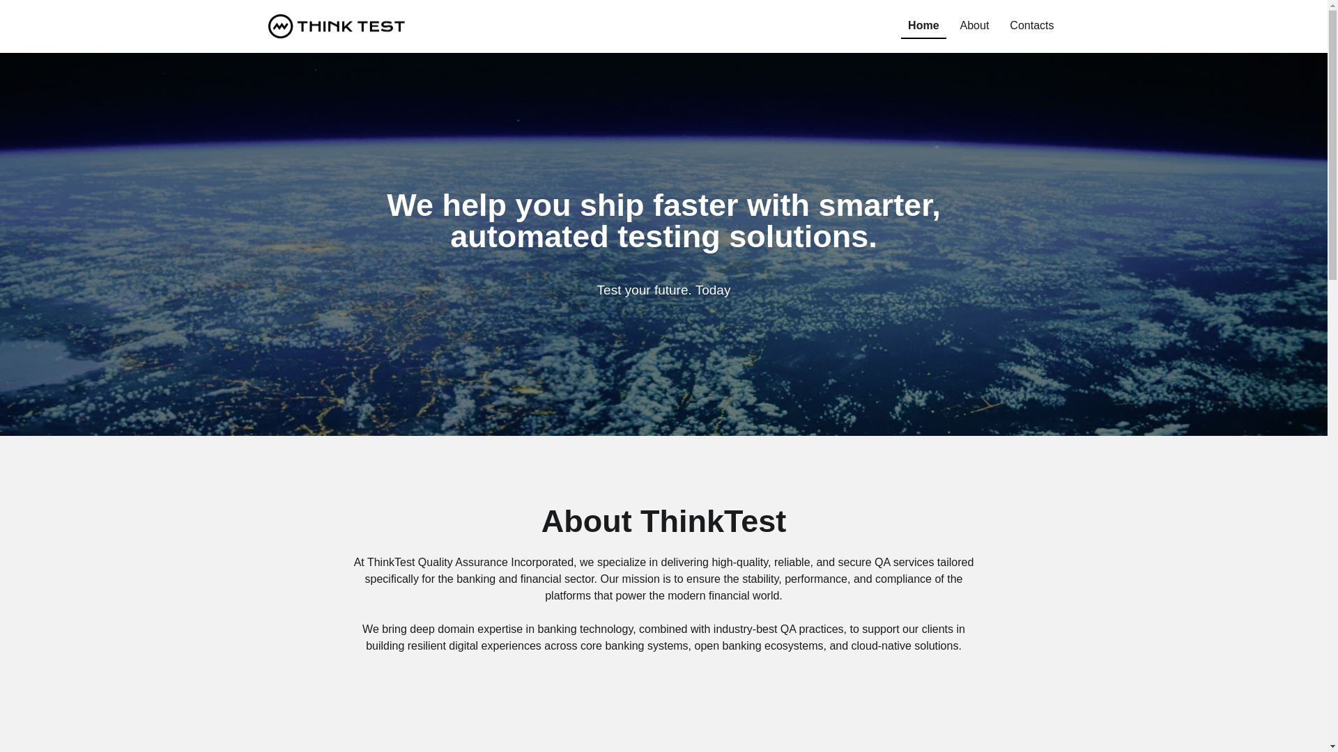 website screenshot of https://thinktest.ca/