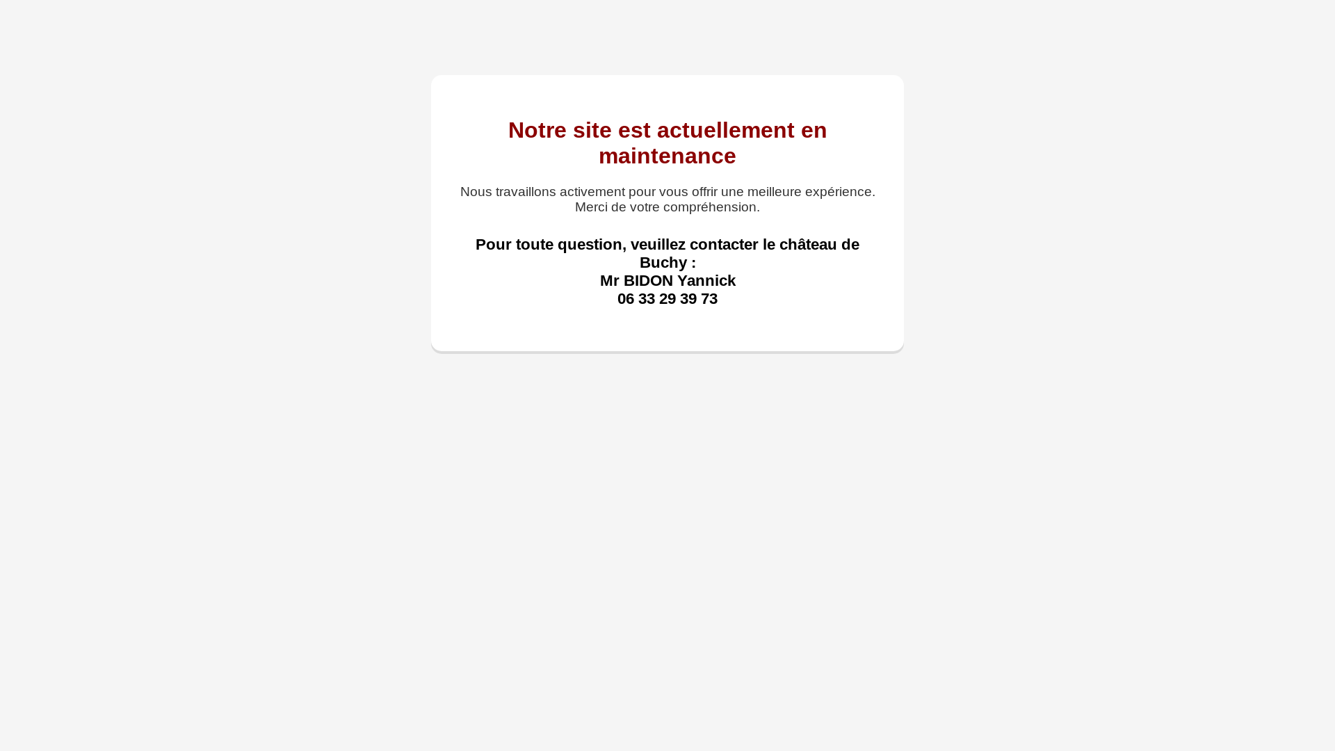 website screenshot of https://lechateaudebuchy.com/