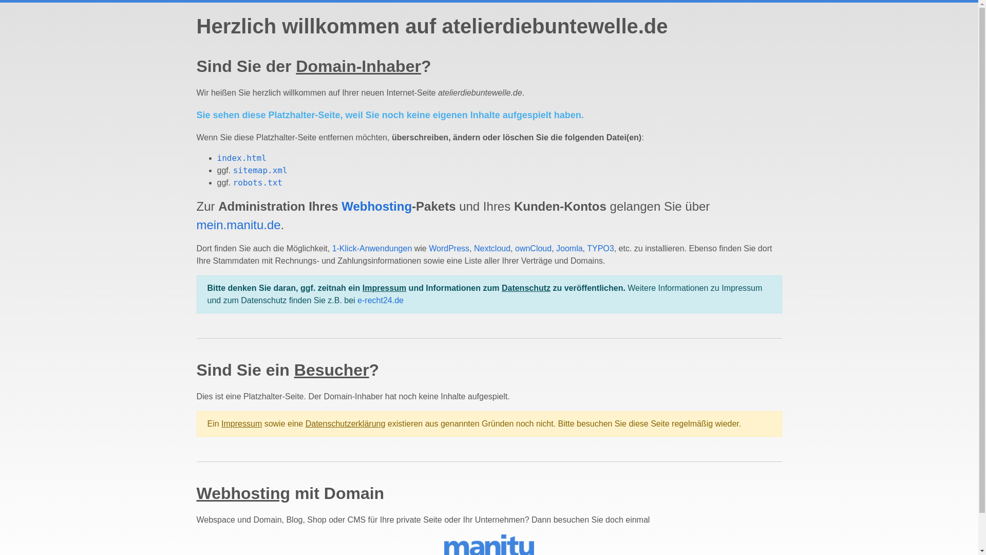 website screenshot of https://atelierdiebuntewelle.de/