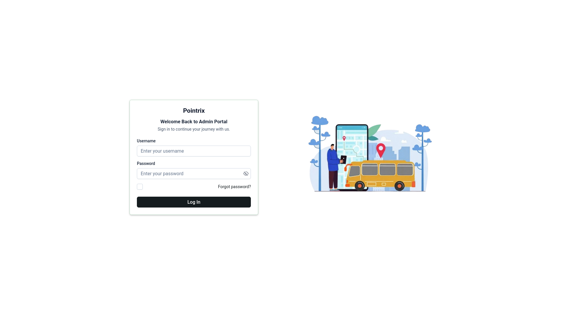 website screenshot of https://pointrix-admin-panel.pages.dev/