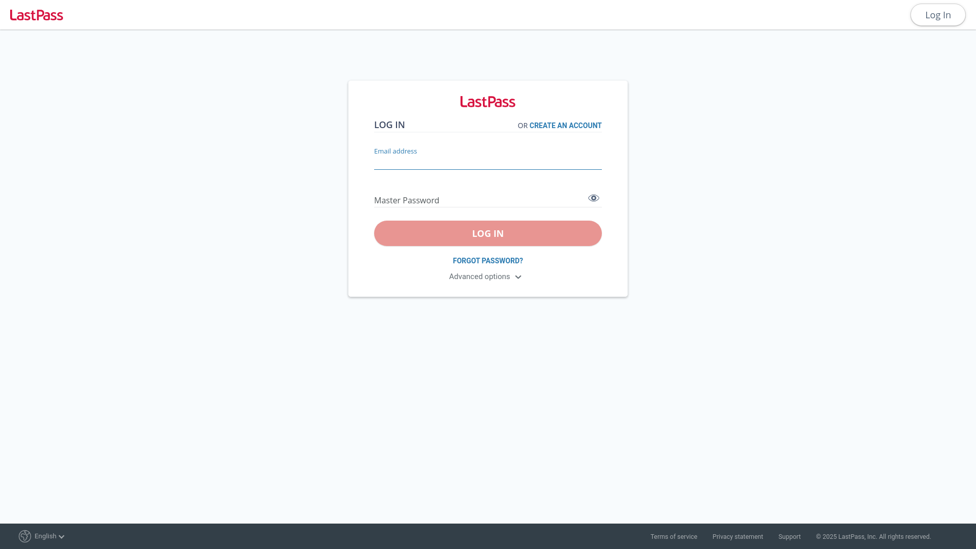 website screenshot of https://app.lastpass.com/login/