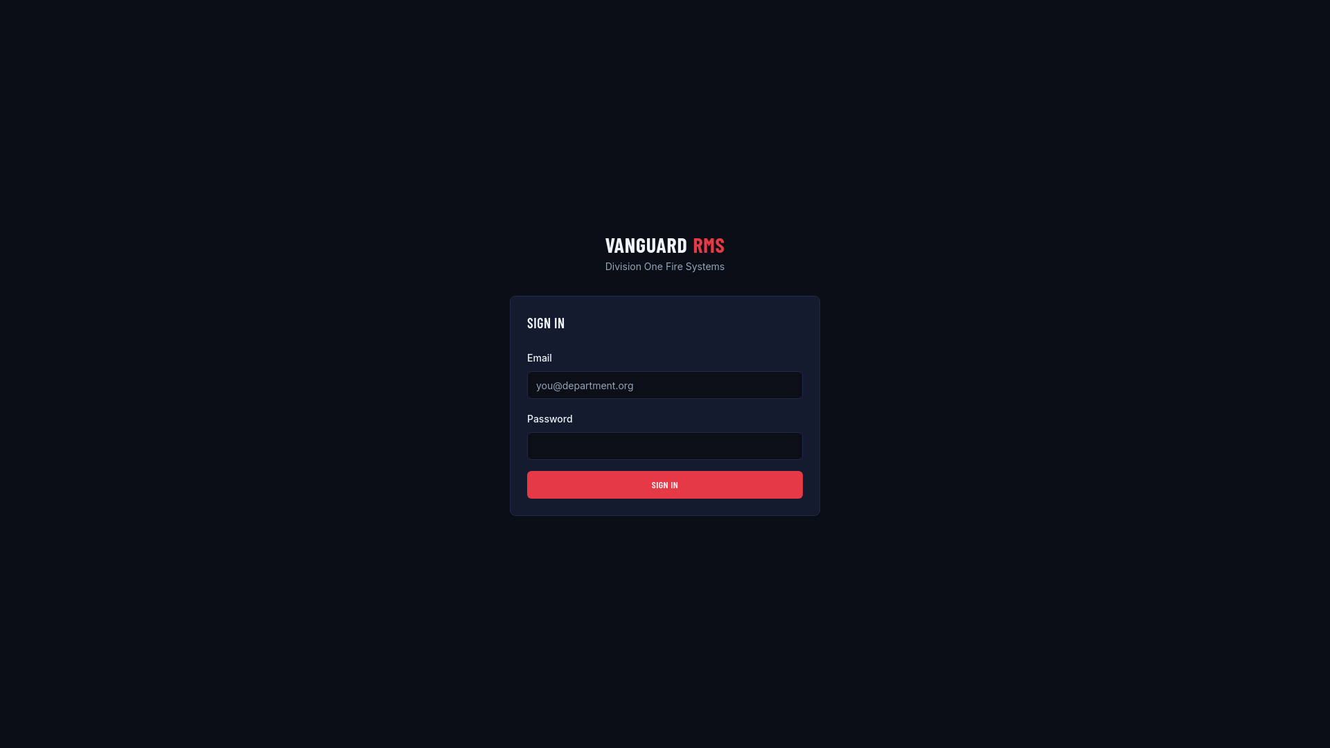 website screenshot of https://vanguardrms.com/