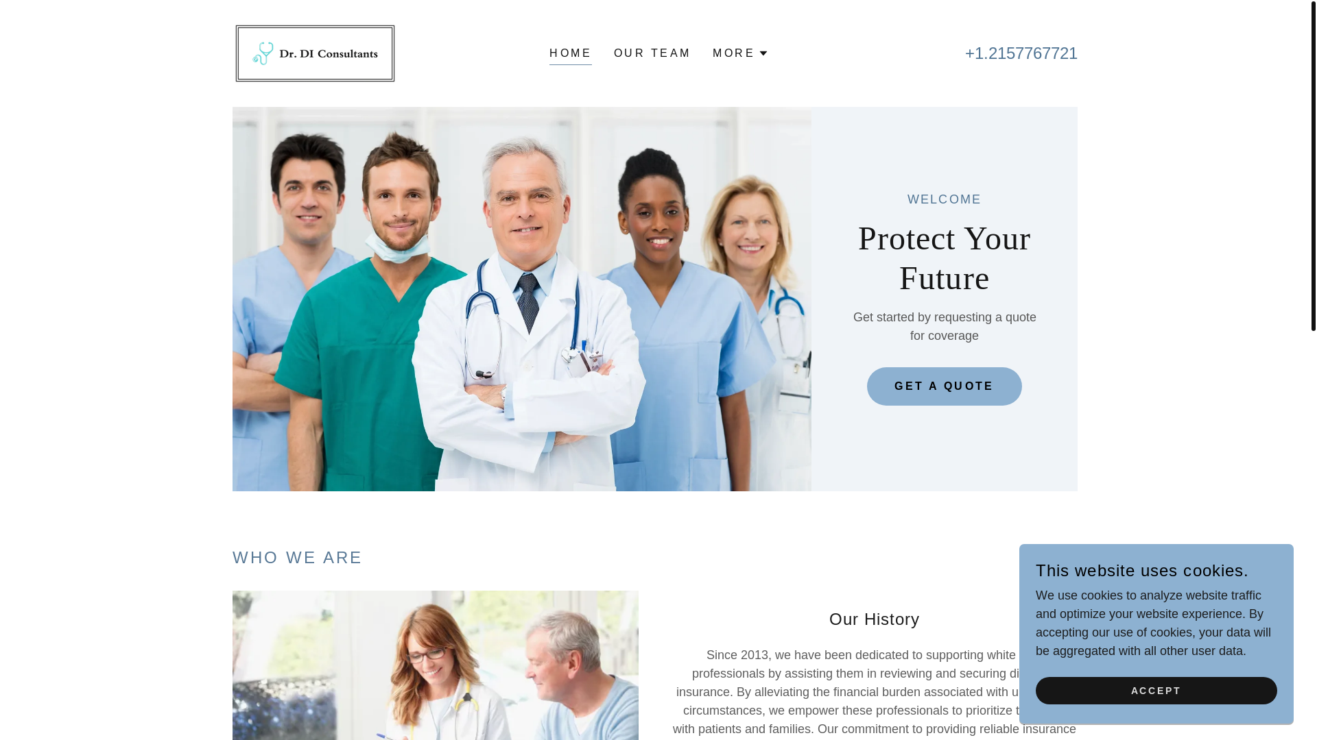 website screenshot of https://providercoverageadvisor.com/