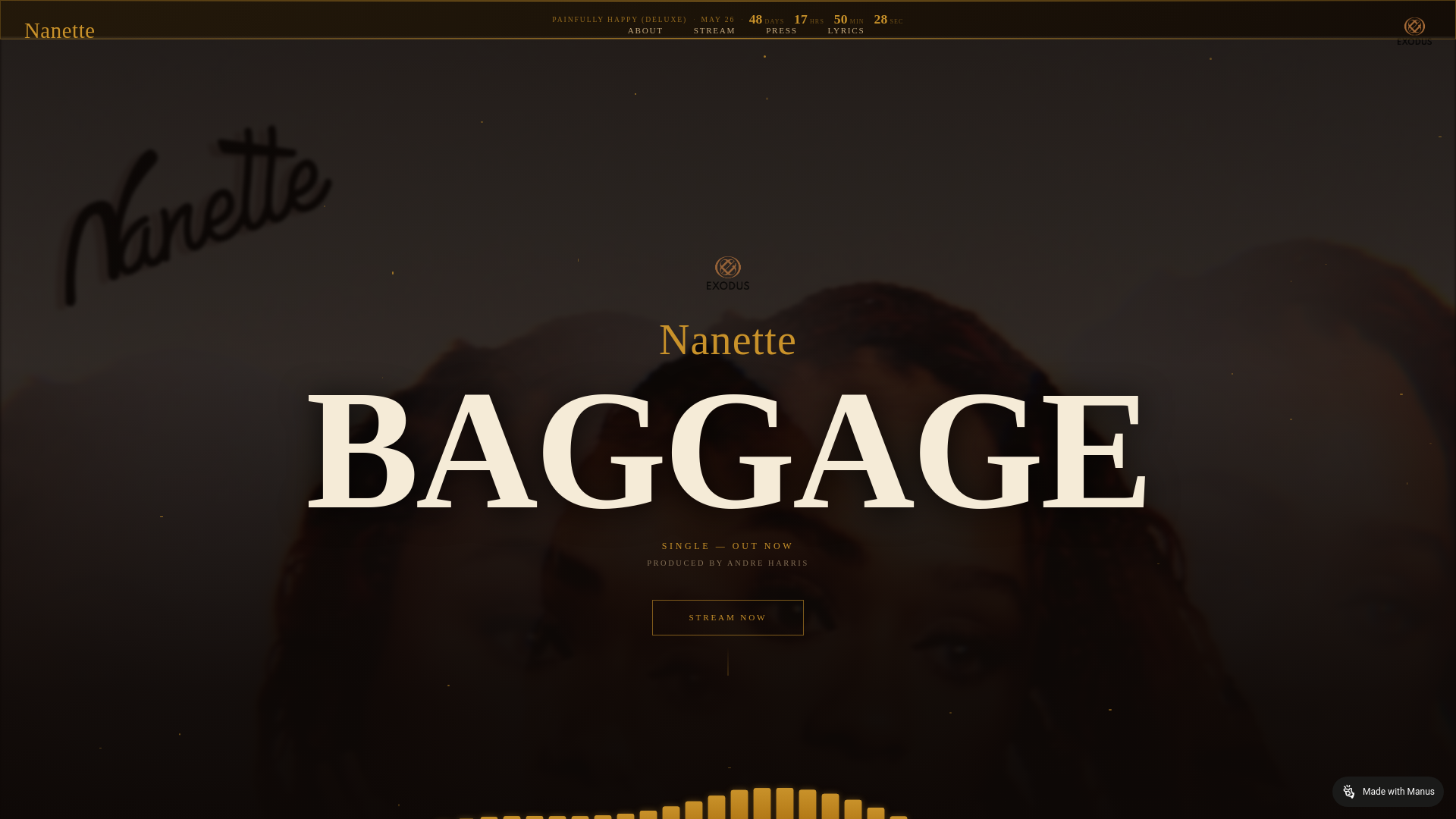 website screenshot of https://nanettebaggage.com