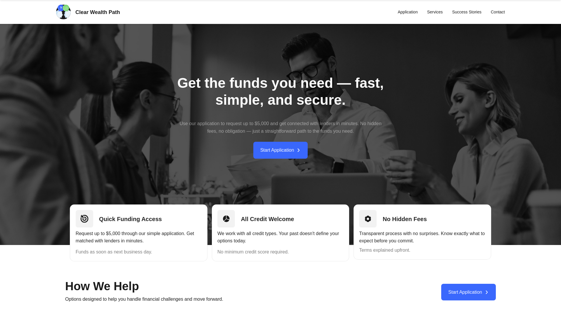 website screenshot of https://clearwealthpath.online/