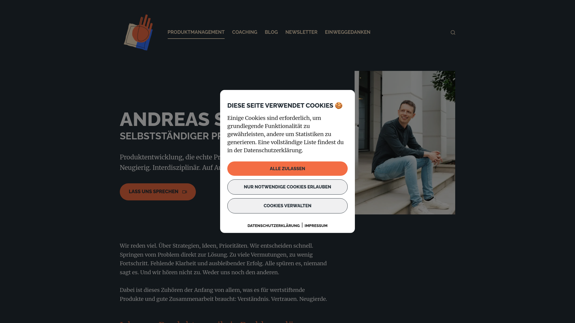 website screenshot of https://liebeskomplize.de/