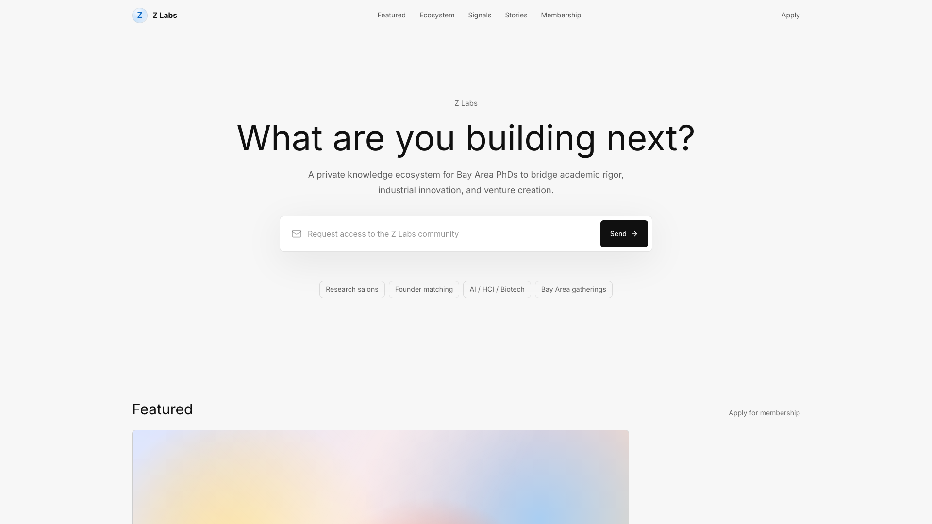 website screenshot of https://thezlabs.org/