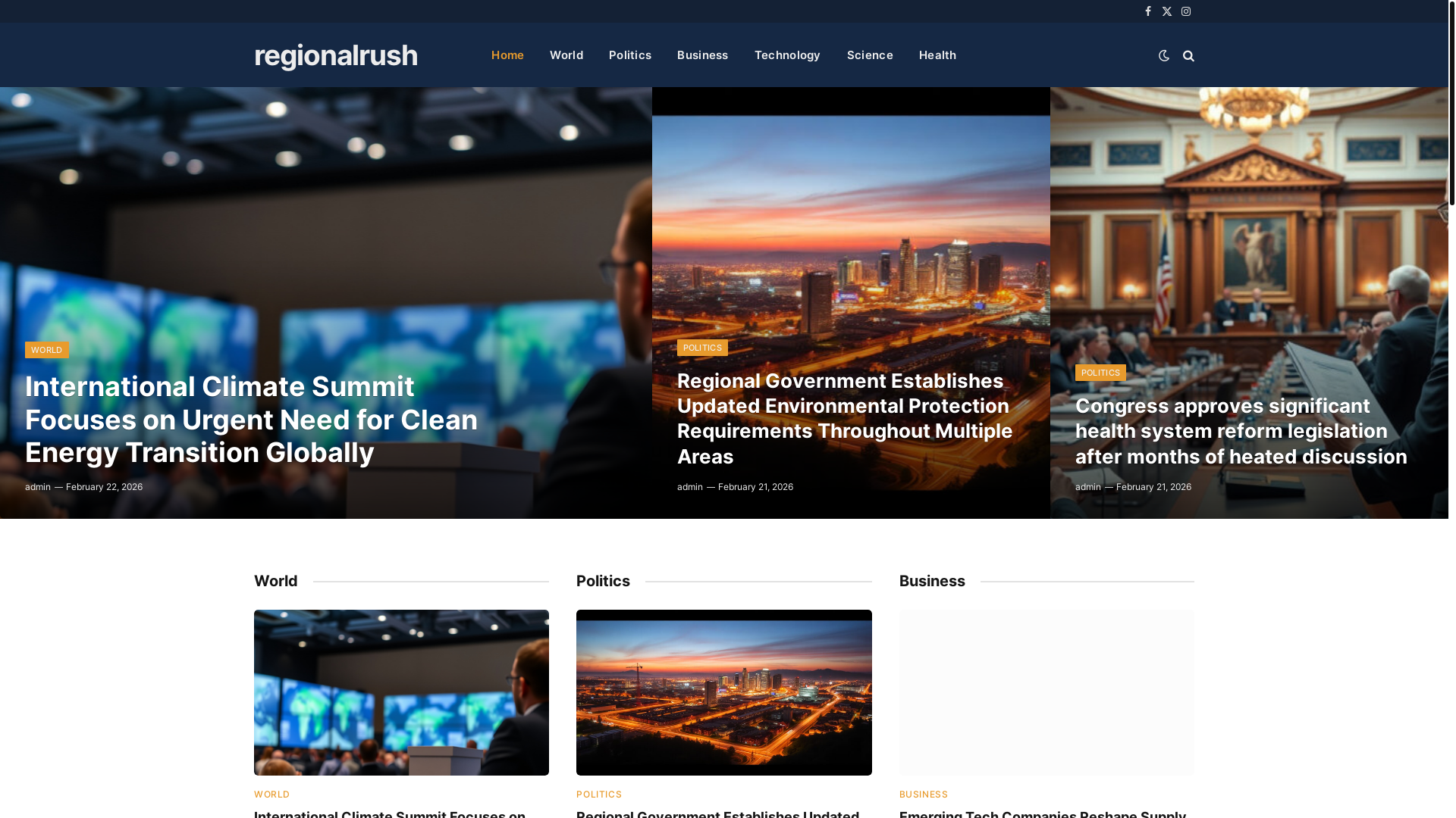 website screenshot of https://regionalrush.co.uk/