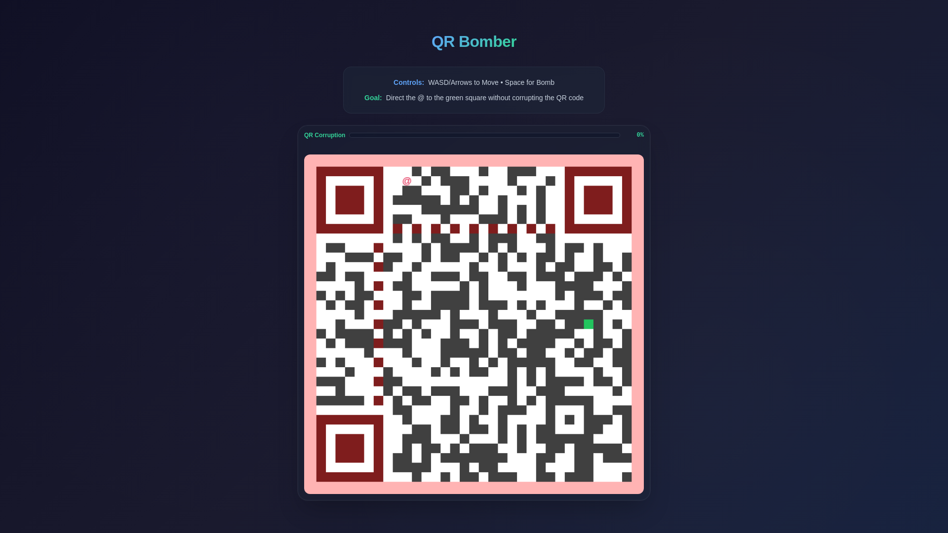 website screenshot of https://qrbomber.com/