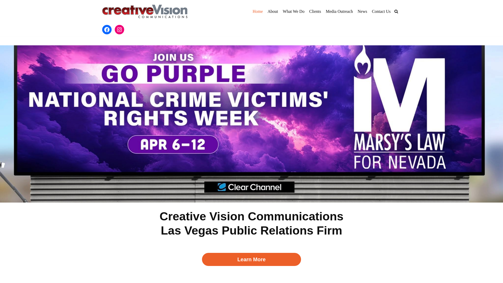 website screenshot of https://creativevisionlv.com