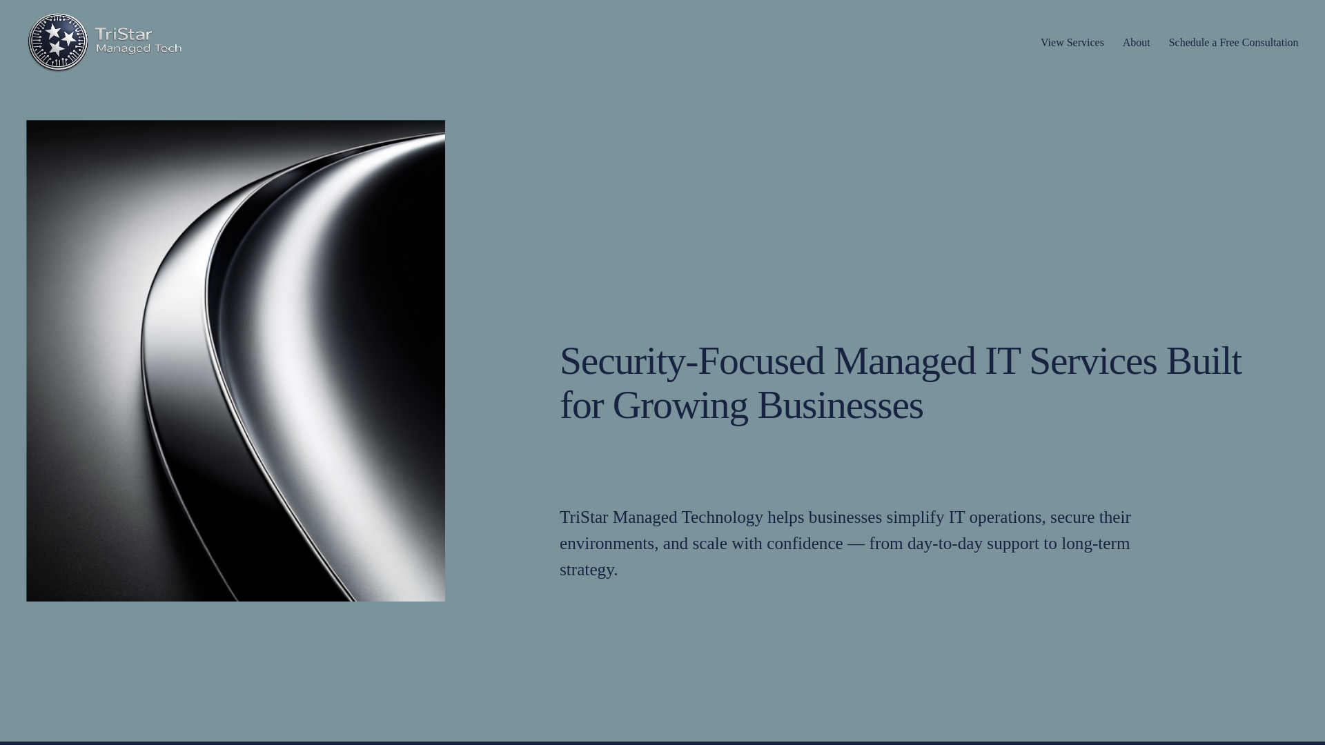 website screenshot of https://tristarmanaged.tech
