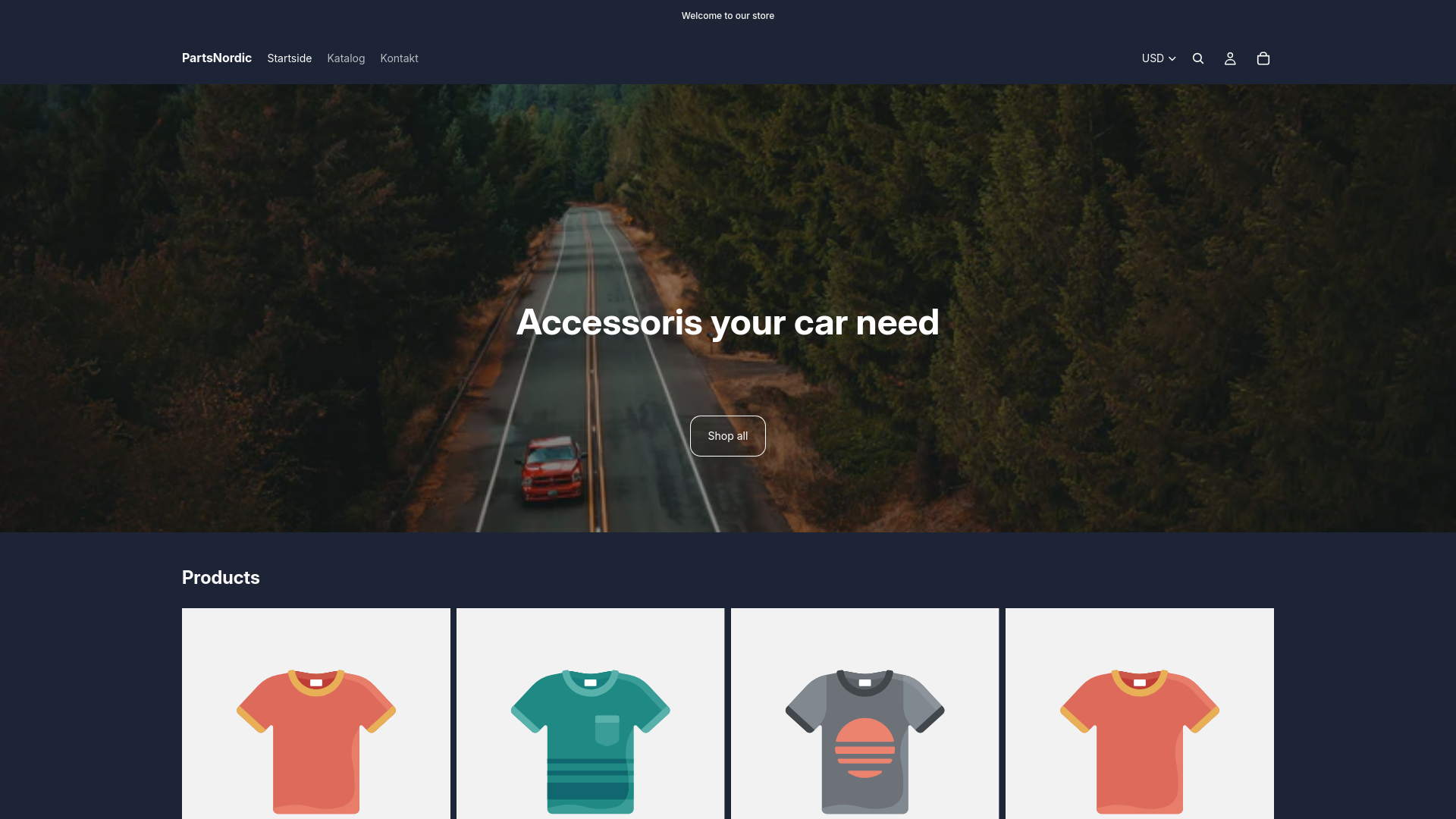 website screenshot of https://partsnordic.com/