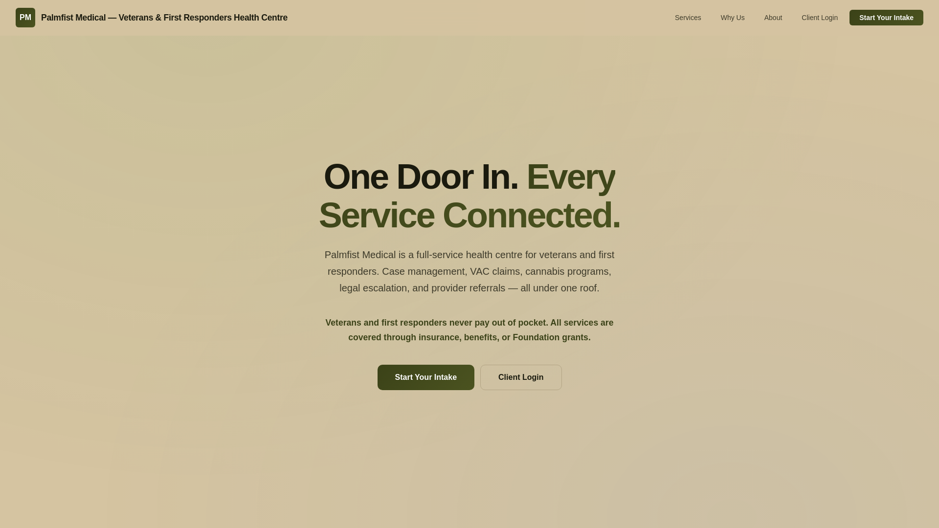 website screenshot of https://palmfistmedical.ca