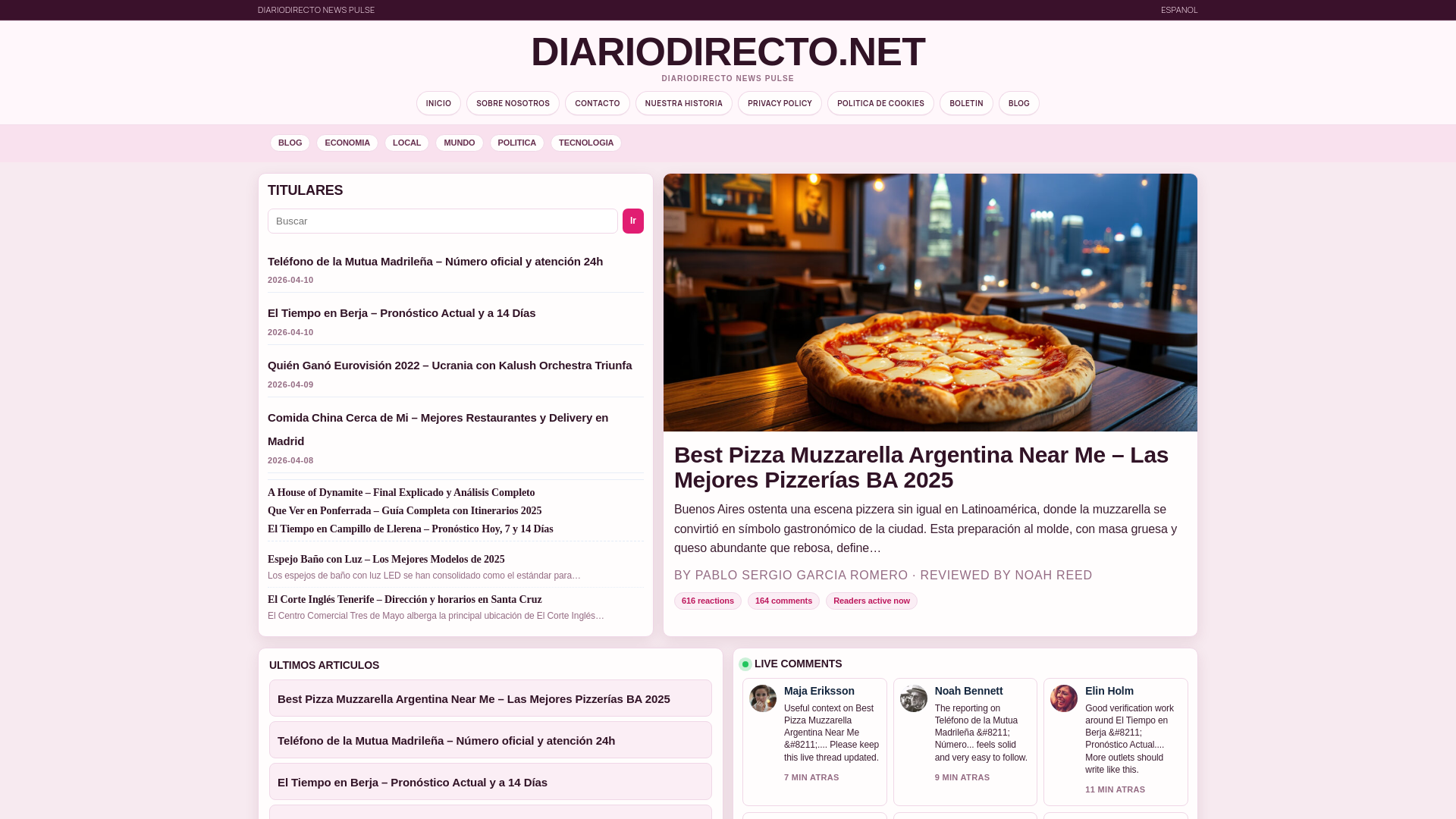 website screenshot of https://diariodirecto.net