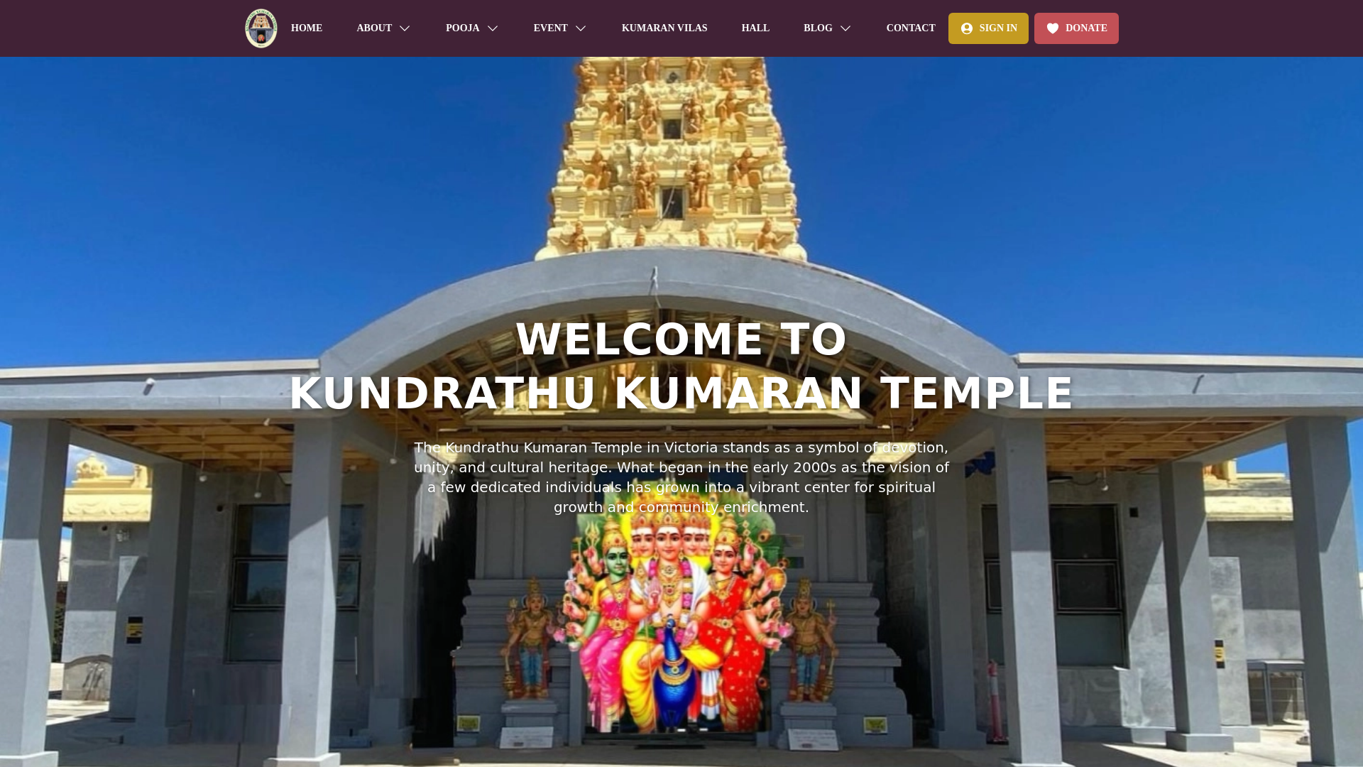 website screenshot of https://kundrathukumaran.com.au/