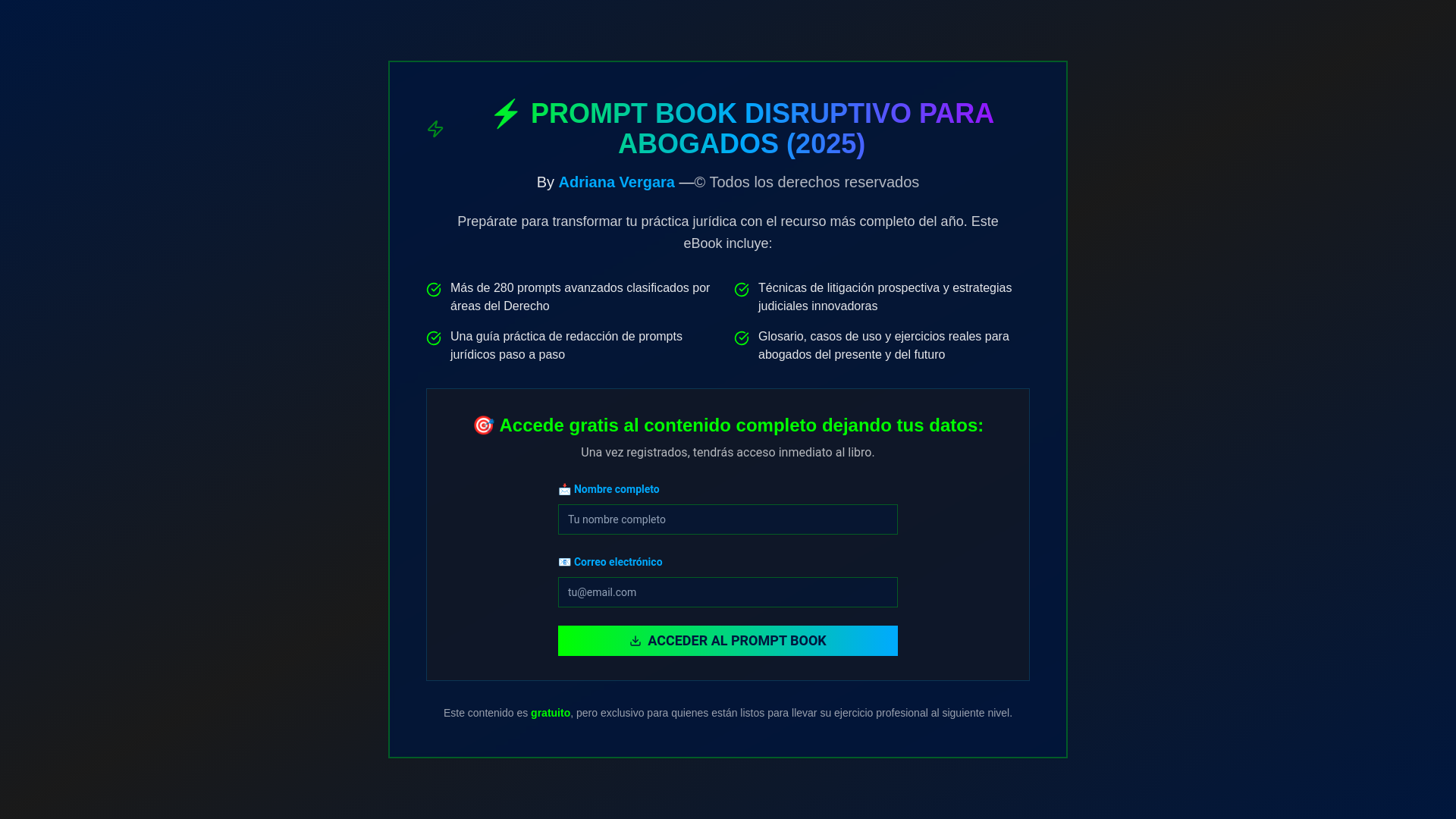 website screenshot of https://ebookpromptbyadrianavergara.app/