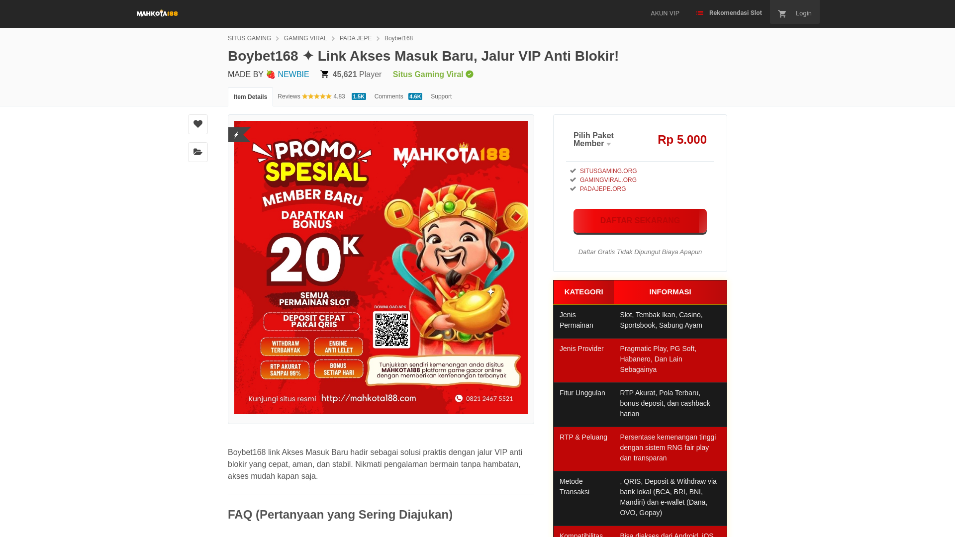 website screenshot of https://boybet168vip.com/