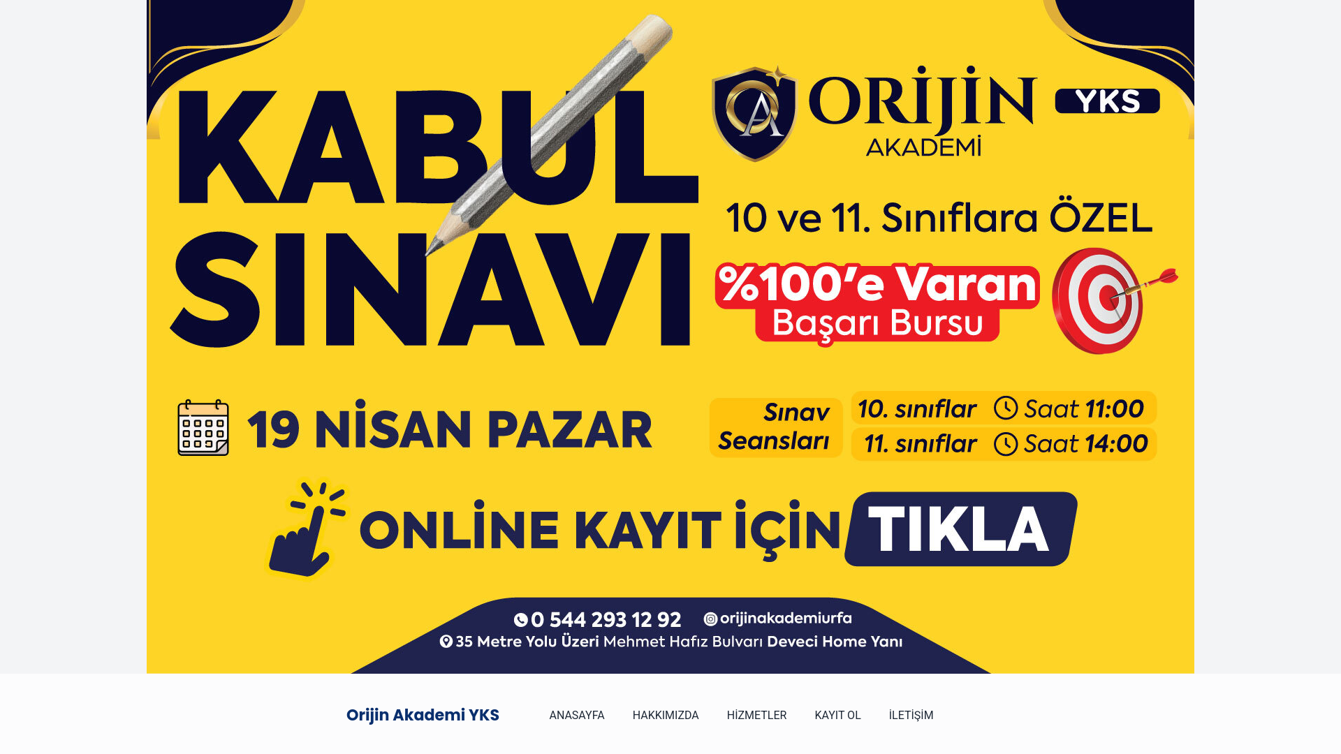 website screenshot of https://orijinakademikurs.com/