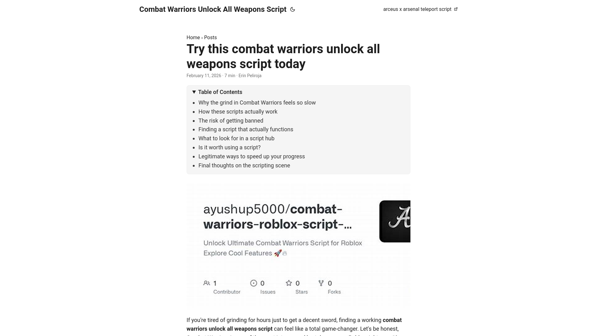 website screenshot of https://combat-warriors-unlock-all-weapons-script.pages.dev/
