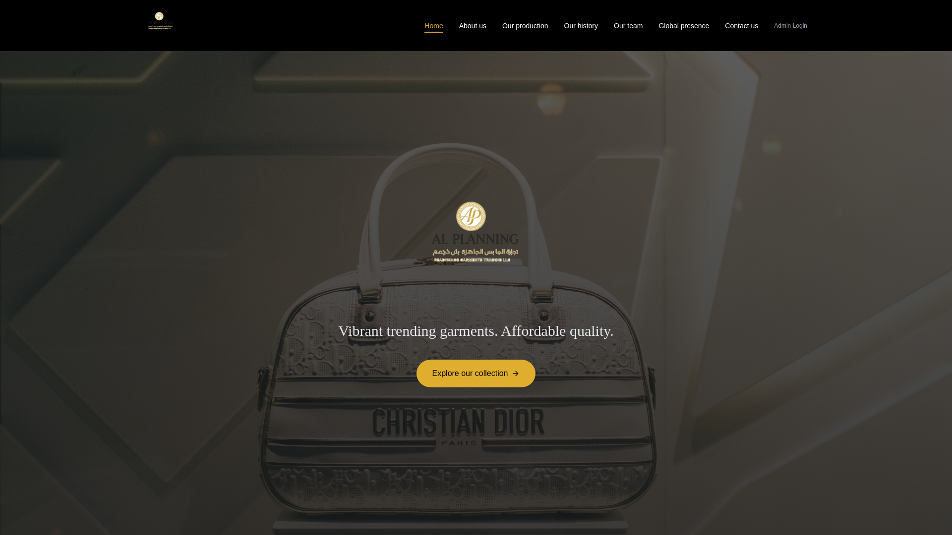 website screenshot of https://alplanninggarments.com/