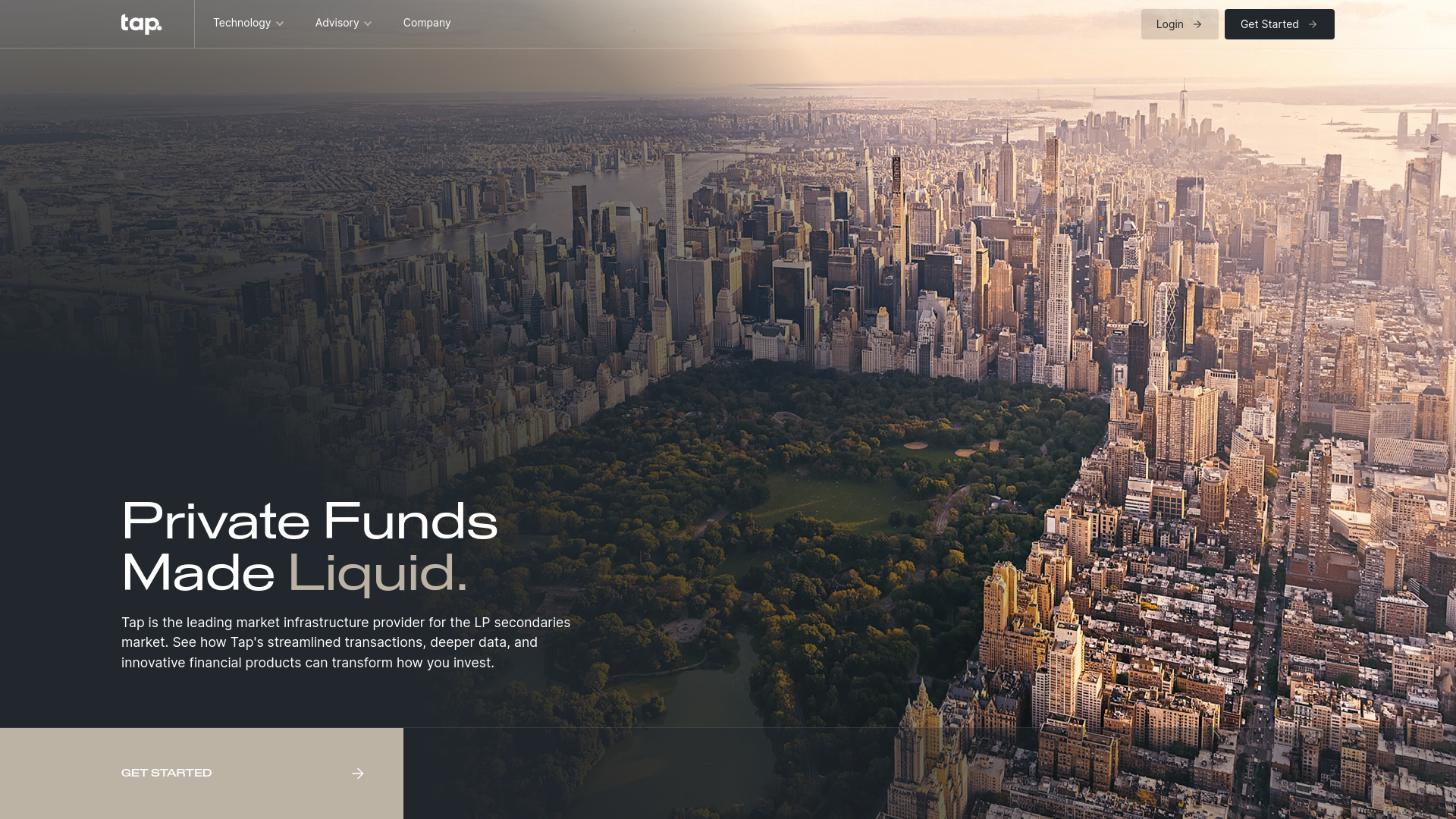 website screenshot of https://www.tapprivatemarkets.com/