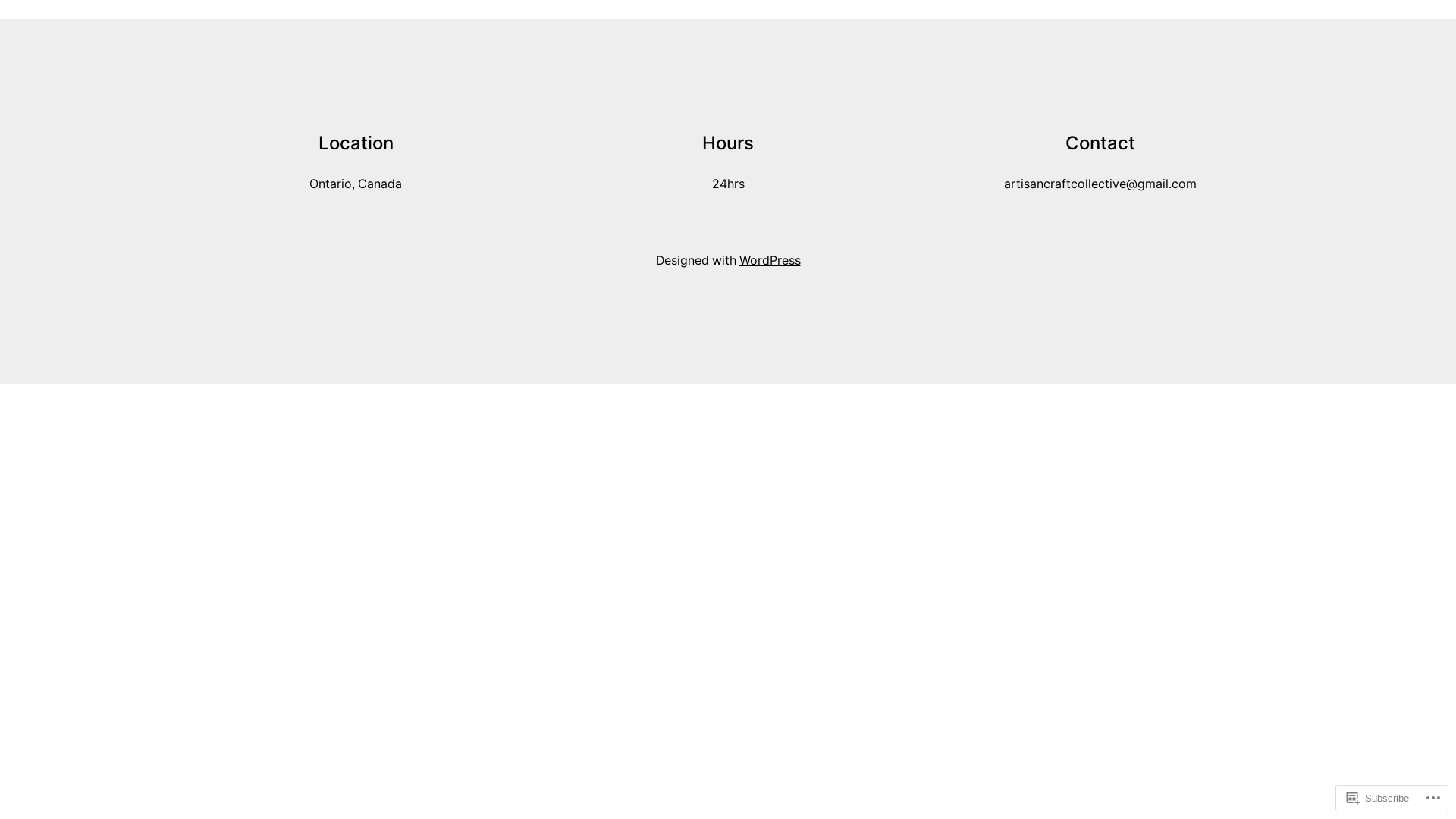 website screenshot of https://artisancraftcollective.ca/