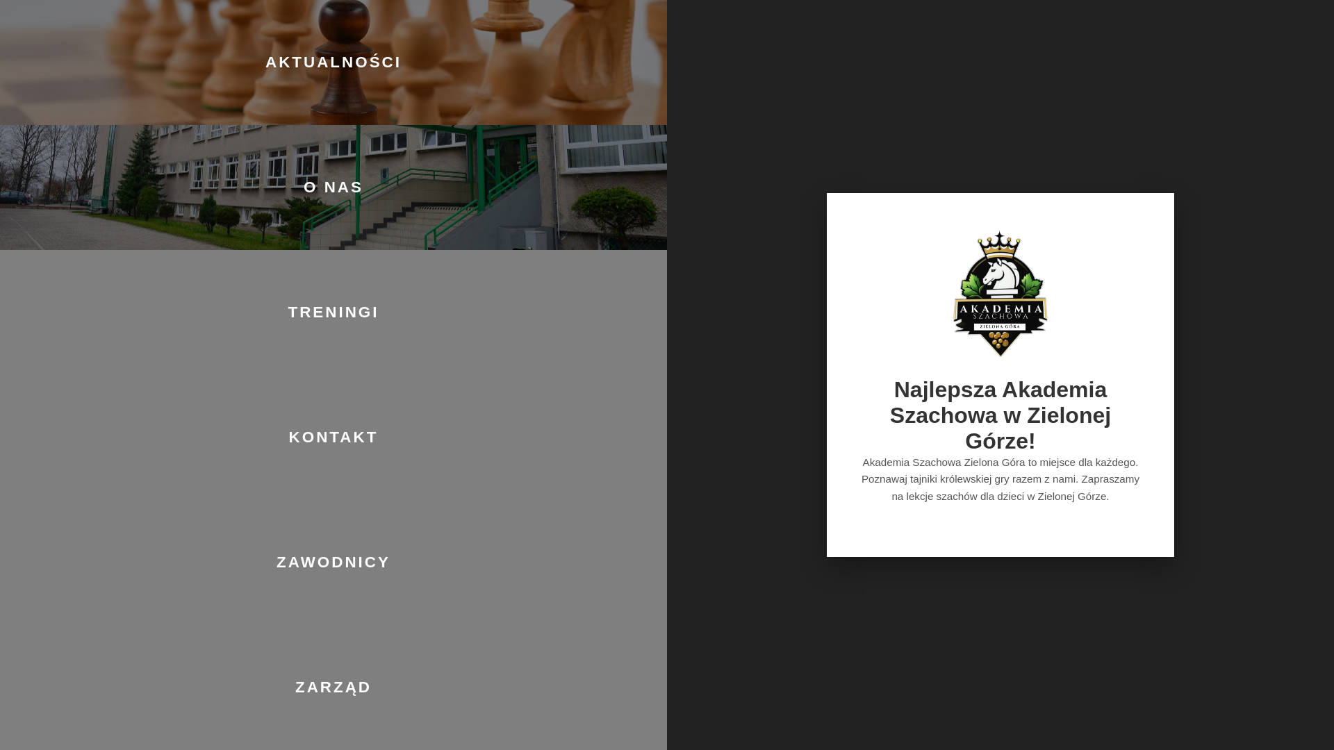 website screenshot of https://akademiaszachowazg.pl/