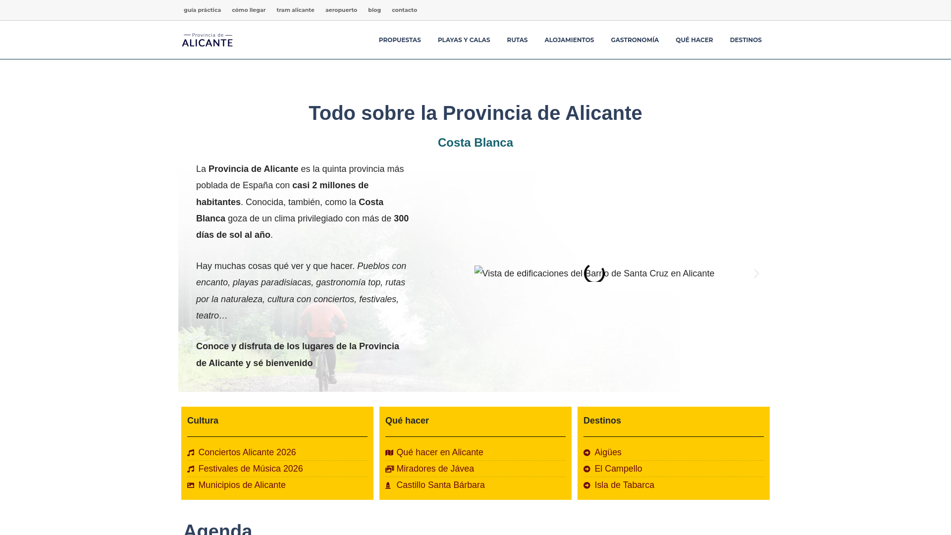 website screenshot of https://provinciadealicante.es