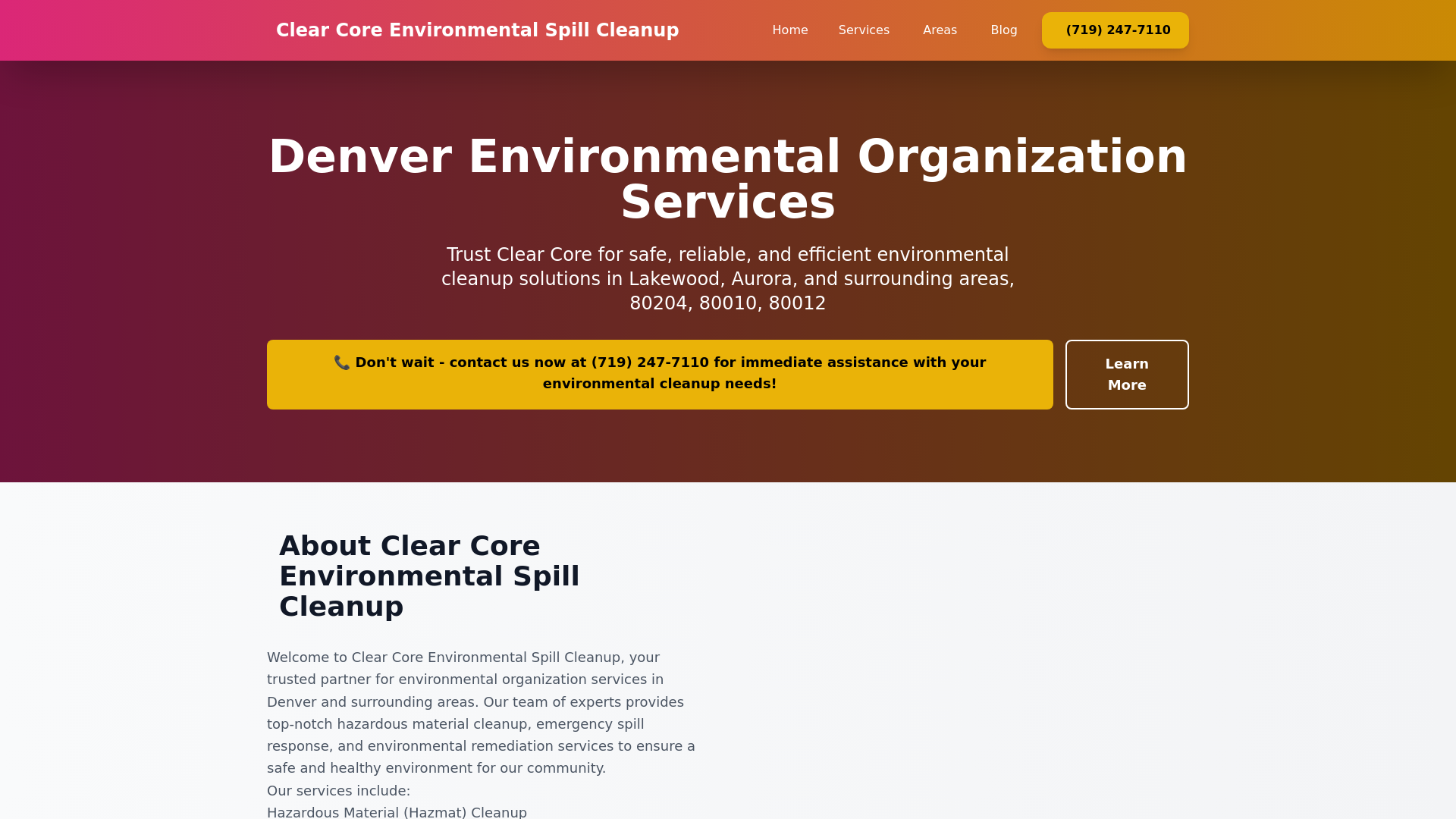 website screenshot of https://environmentalorganizationdenver.pages.dev/