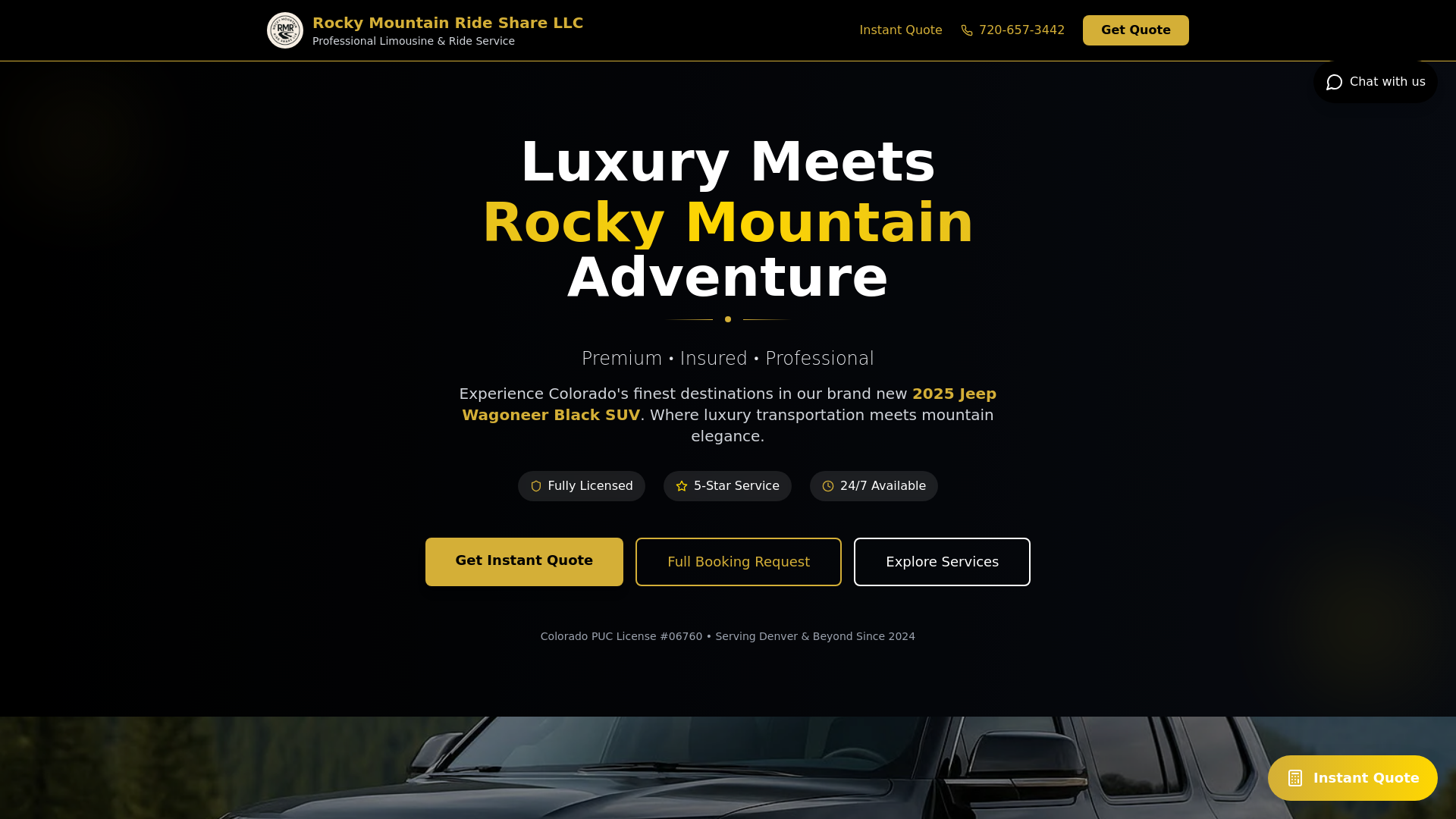 website screenshot of https://blackcarservice4u.com/